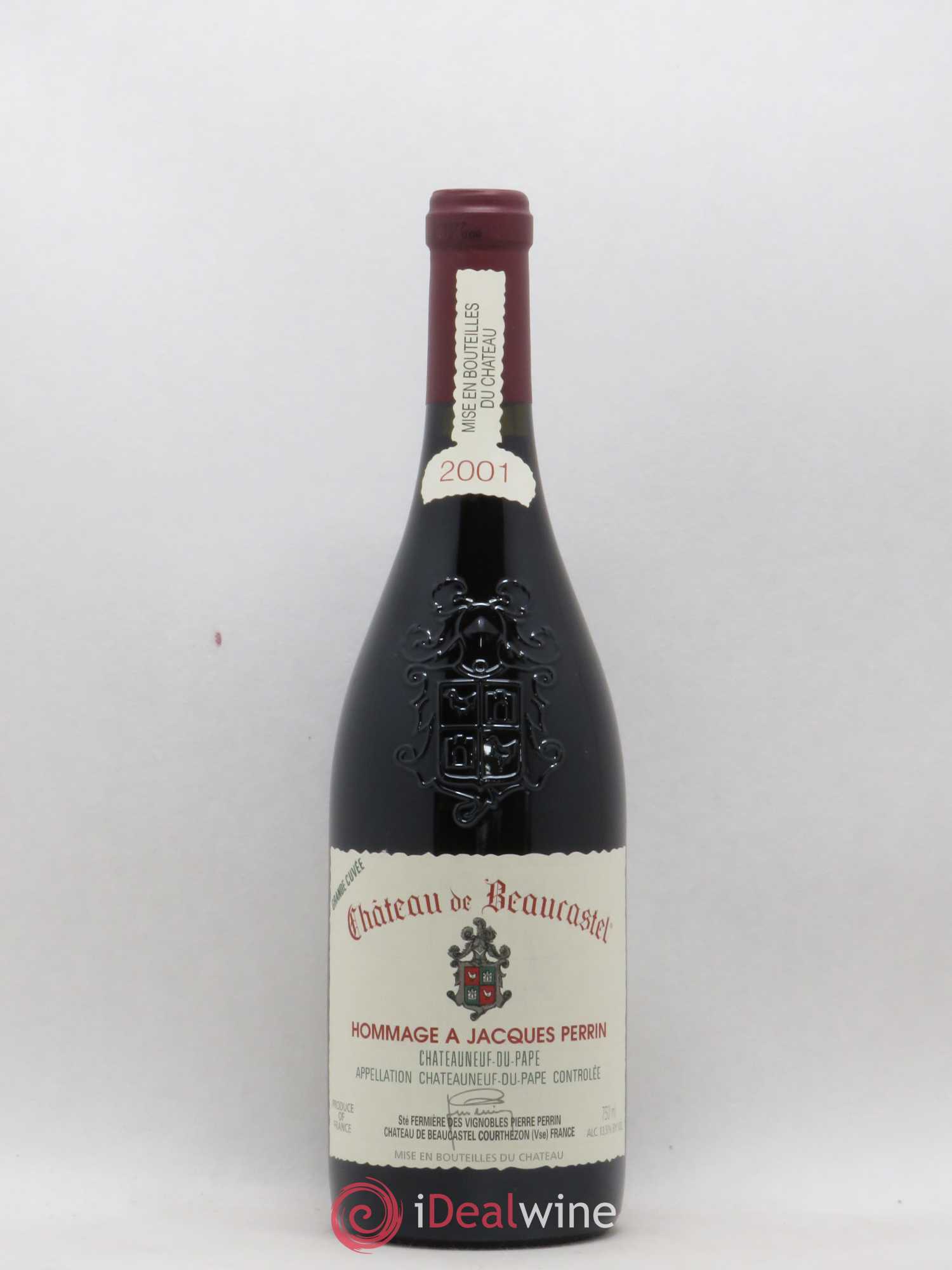 Châteauneuf-du-Pape Château de Beaucastel Hommage à Jacques Perrin Famille Perrin 2001 - Lot de 1 bouteille - 0