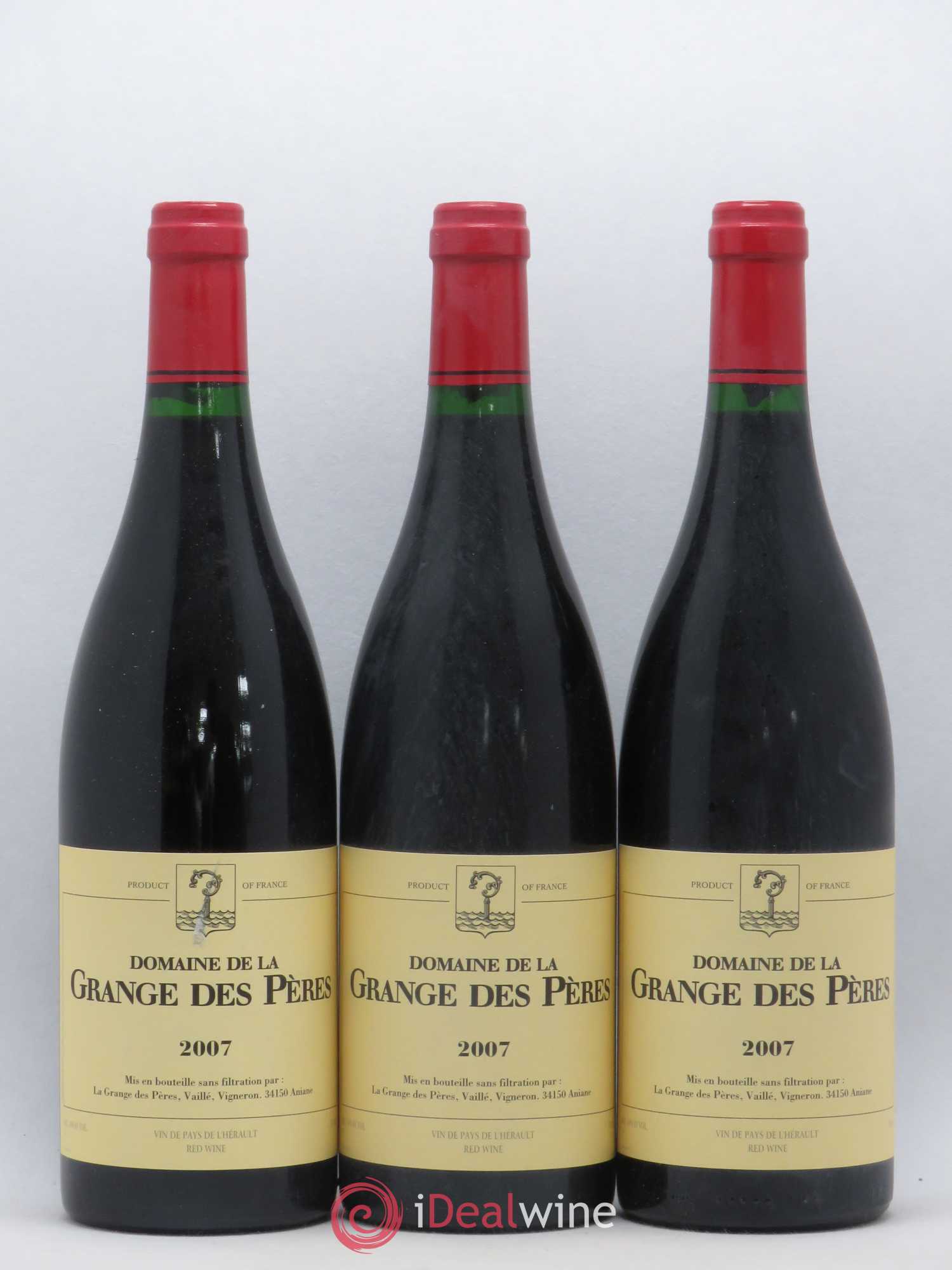 Pays d'Hérault Grange des Pères Laurent Vaillé 2007 - Lot de 3 bouteilles - 0