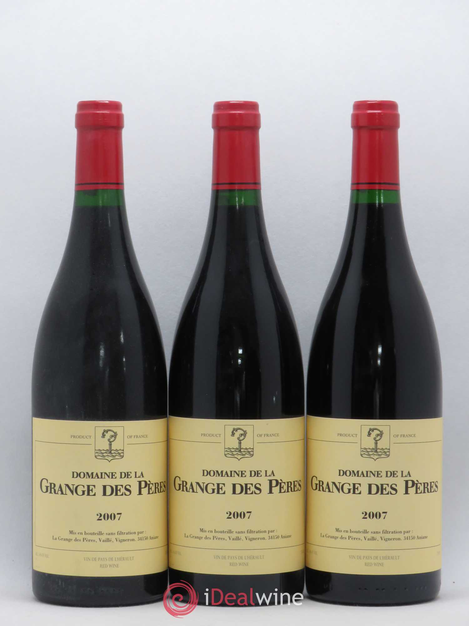 Pays d'Hérault Grange des Pères Laurent Vaillé 2007 - Lot de 3 bouteilles - 0
