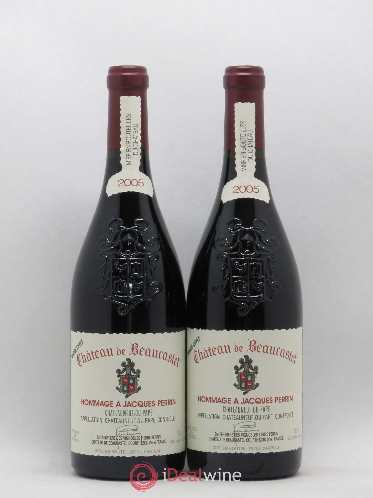 Châteauneuf-du-Pape Château de Beaucastel Hommage à Jacques Perrin Famille Perrin 2005 - Lot de 2 bouteilles - 0