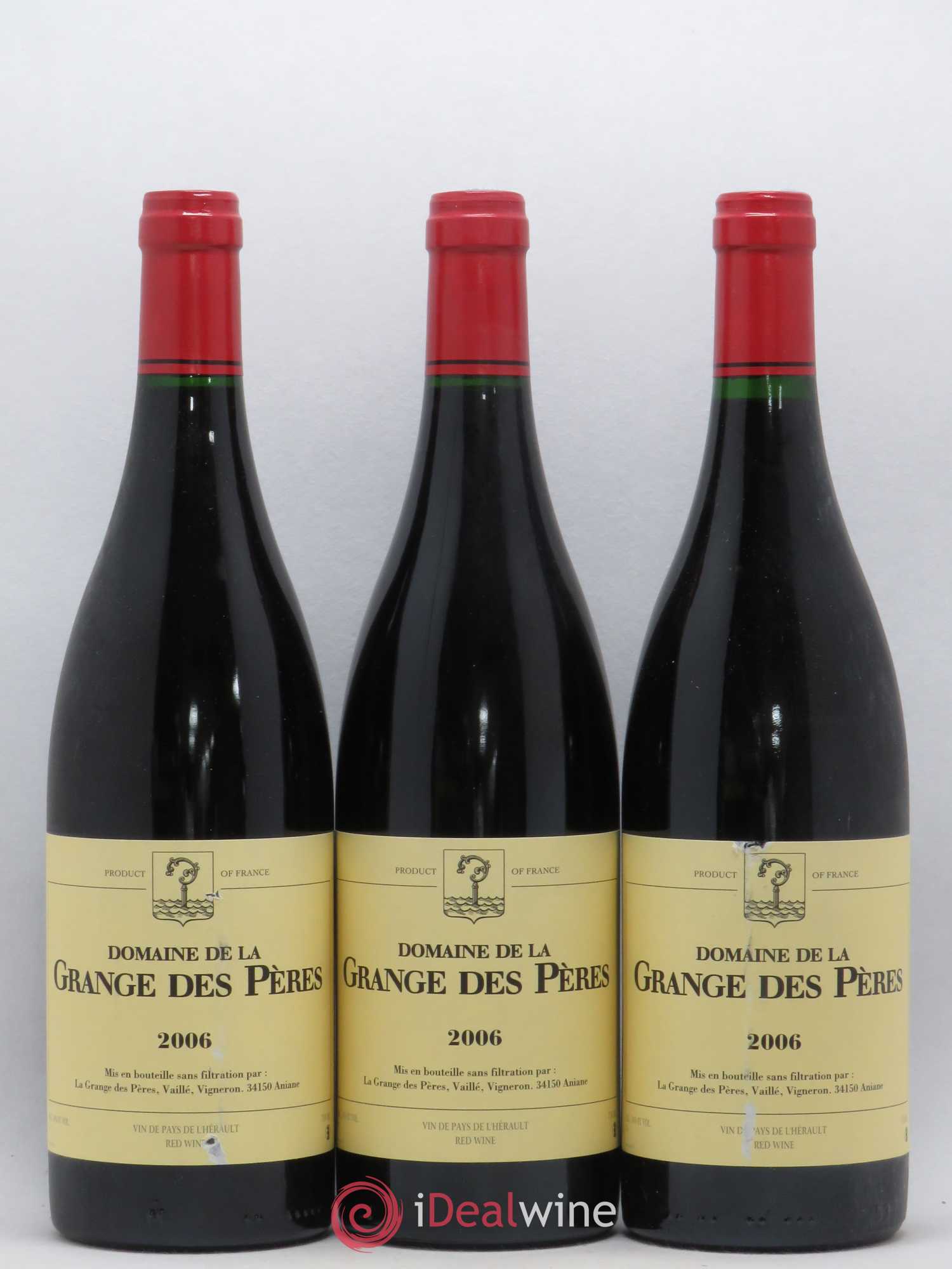 Pays d'Hérault Grange des Pères Laurent Vaillé 2006 - Lot de 3 bouteilles - 0