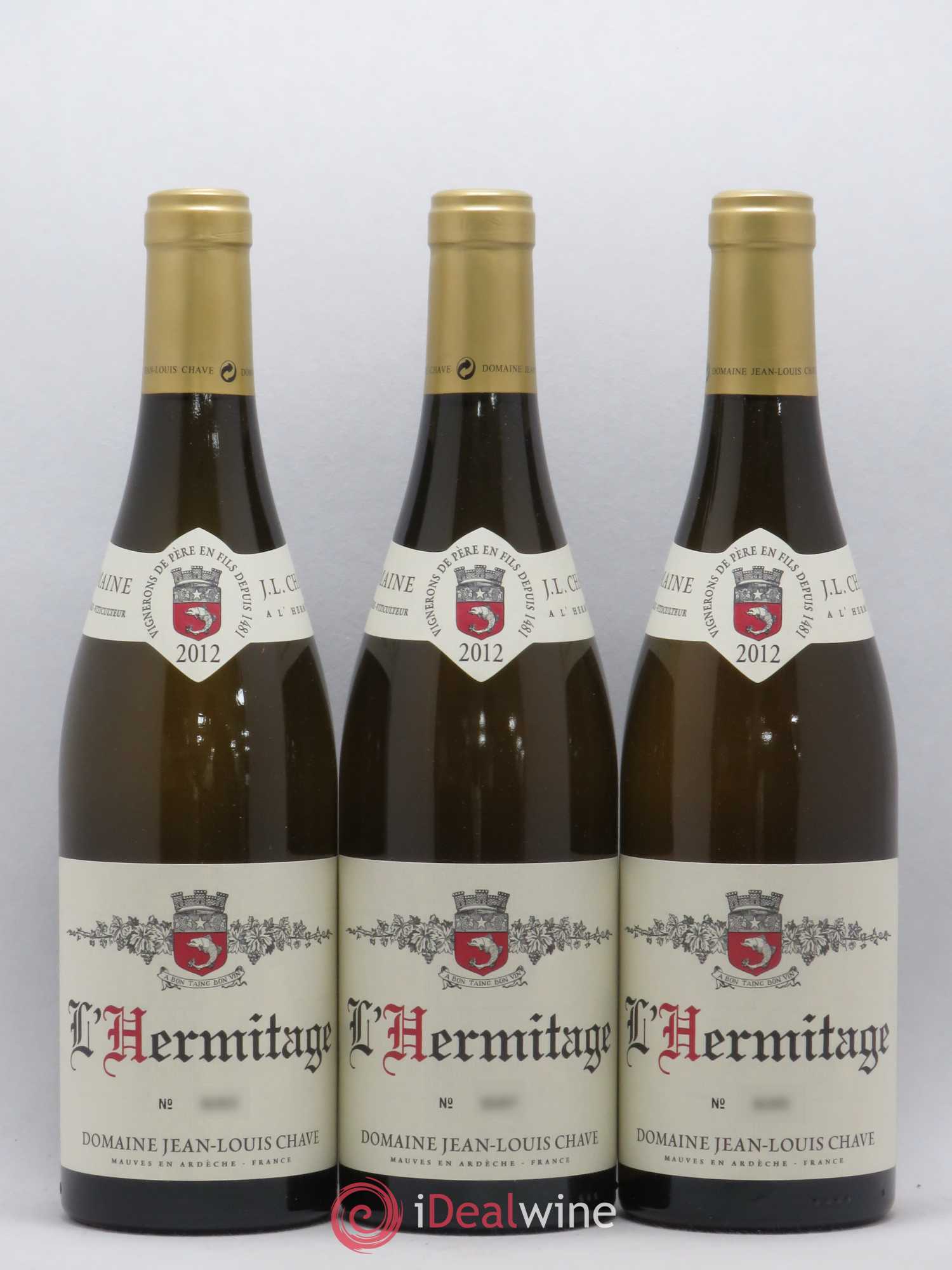 Hermitage Jean-Louis Chave 2012 - Lot de 3 bouteilles - 0