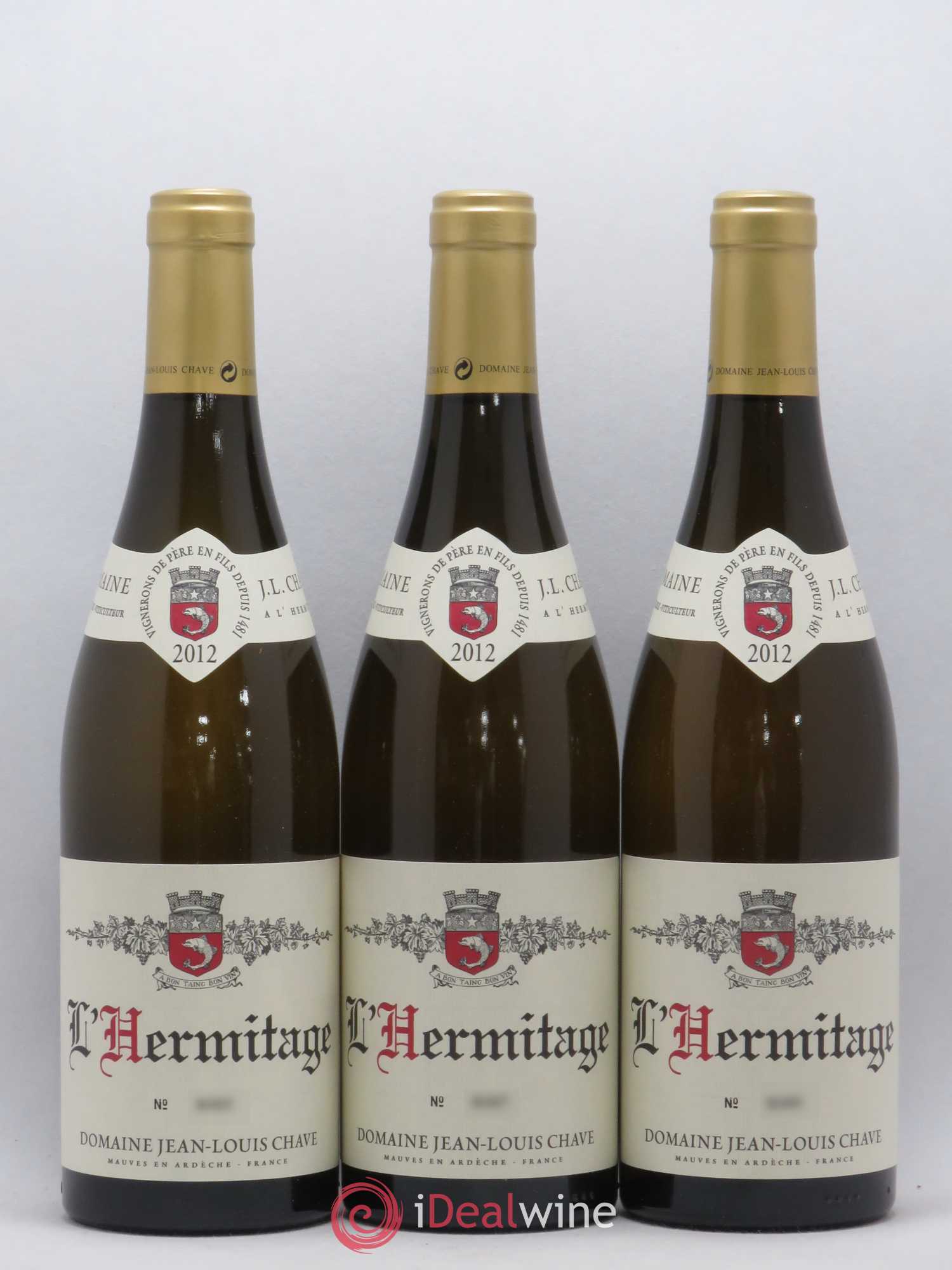 Hermitage Jean-Louis Chave 2012 - Lot de 3 bouteilles - 0