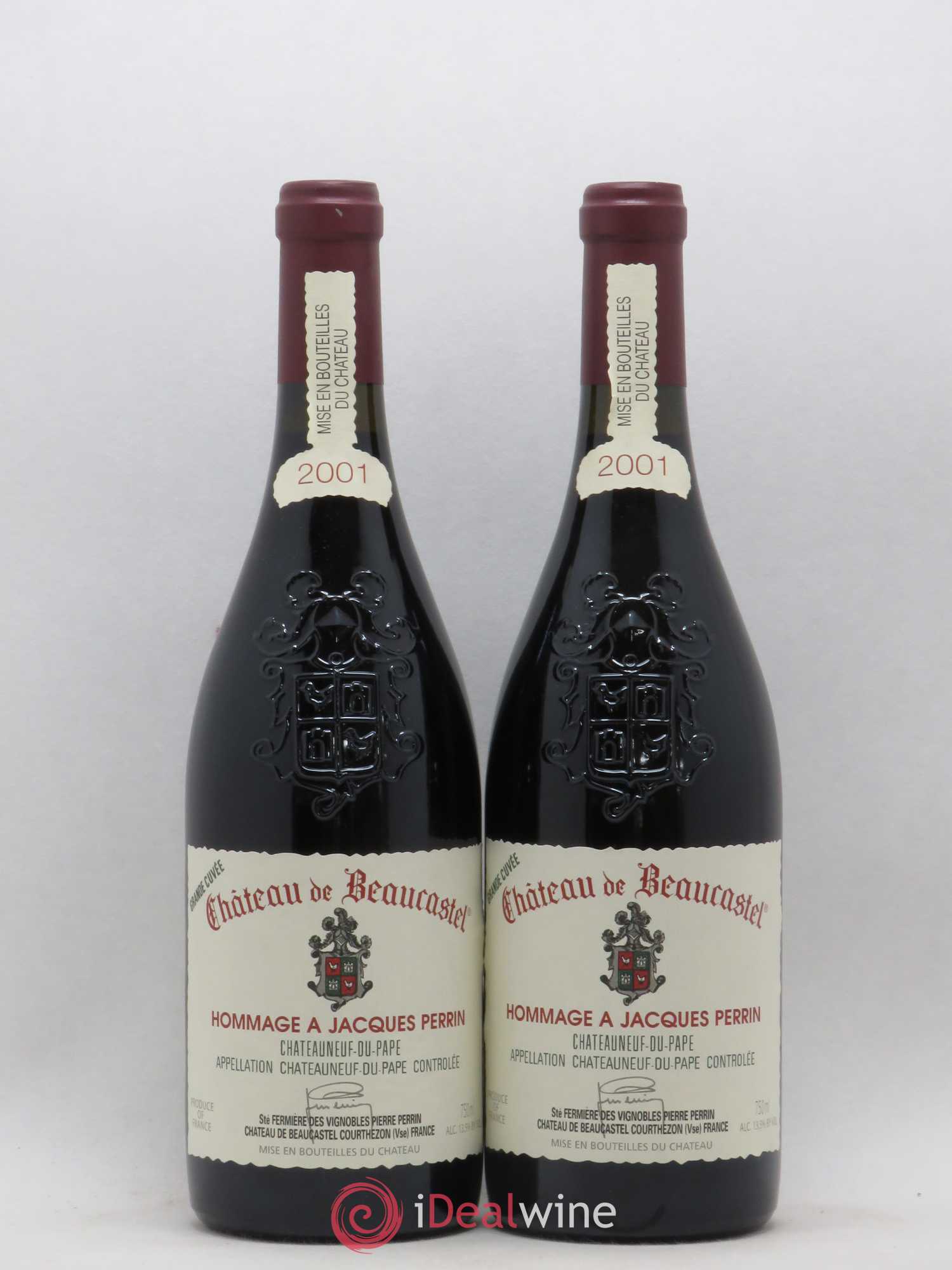 Châteauneuf-du-Pape Château de Beaucastel Hommage à Jacques Perrin Famille Perrin 2001 - Lot de 2 bouteilles - 0
