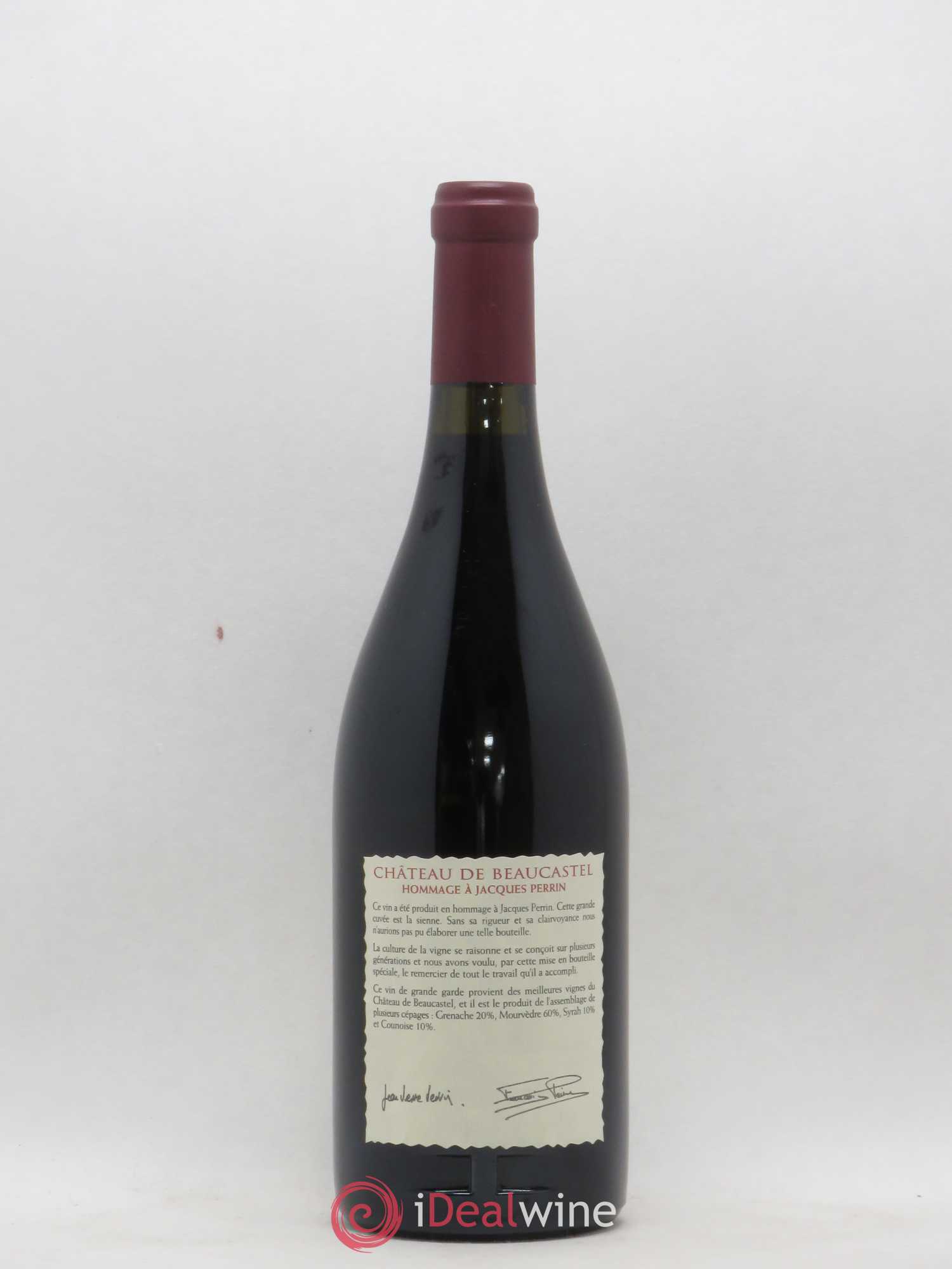 Châteauneuf-du-Pape Château de Beaucastel Hommage à Jacques Perrin Famille Perrin 2001 - Lot de 1 bouteille - 1