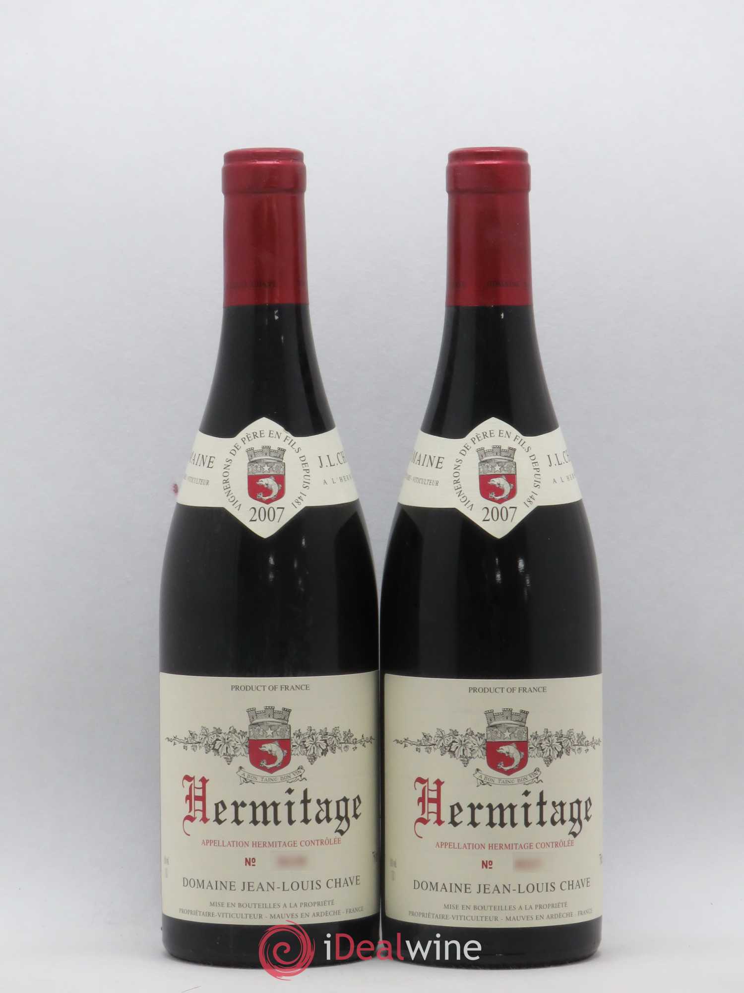 Hermitage Jean-Louis Chave 2007 - Lot de 2 bouteilles - 0