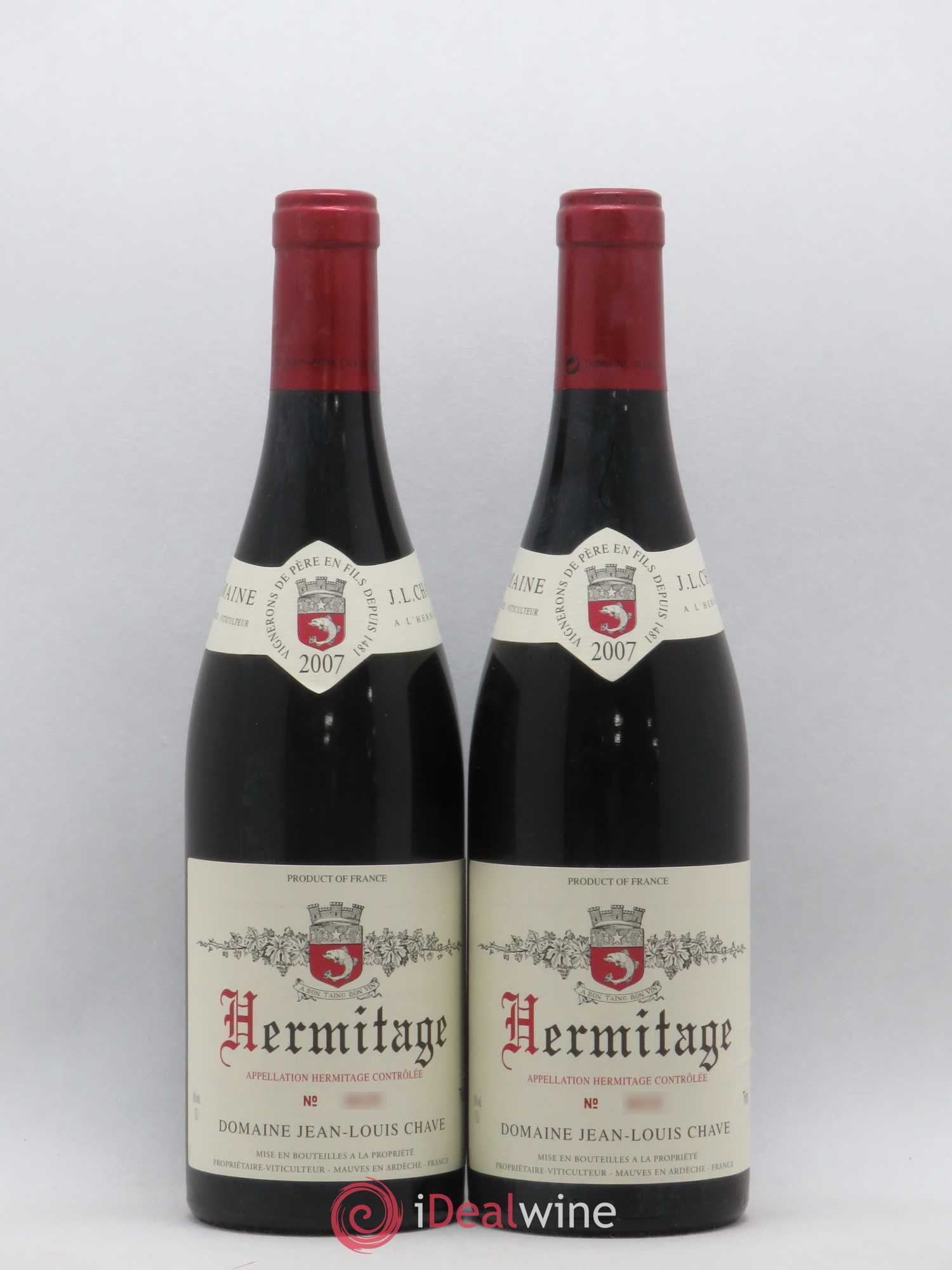 Hermitage Jean-Louis Chave 2007 - Lot de 2 bouteilles - 0