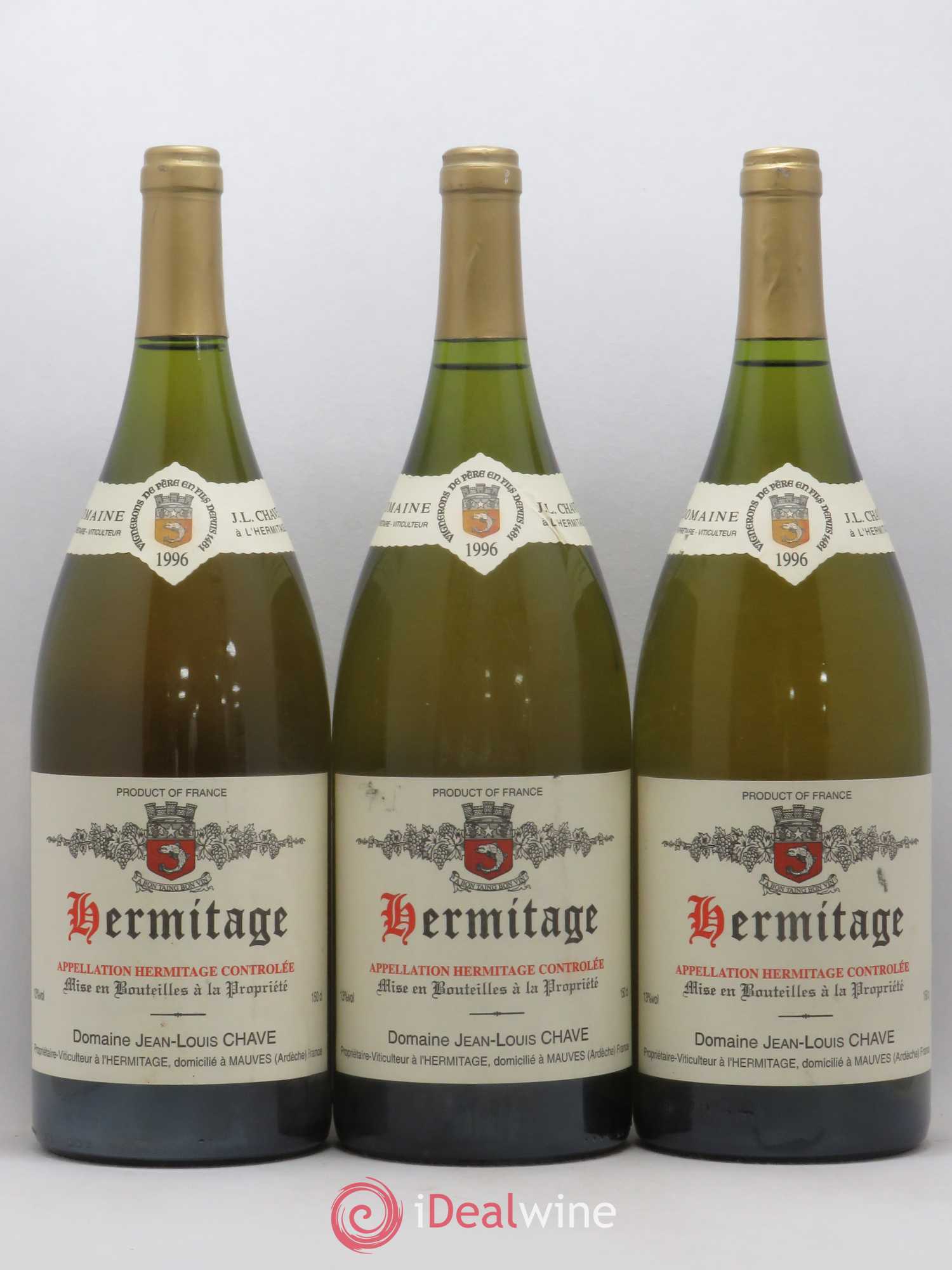 Hermitage Jean-Louis Chave 1996 - Lot de 3 magnums - 0