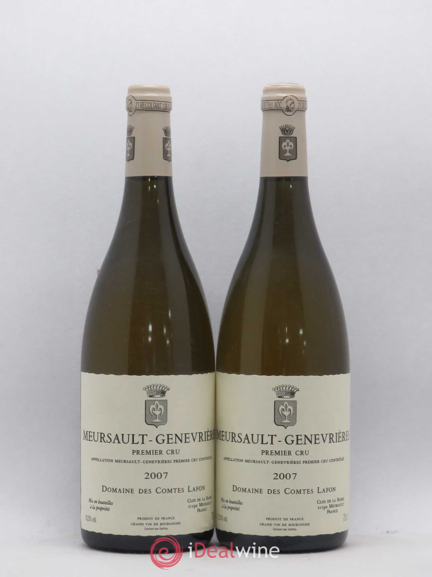 Meursault 1er Cru Genevrières Comtes Lafon (Domaine des) 2007 - Lot de 2 bouteilles - 0