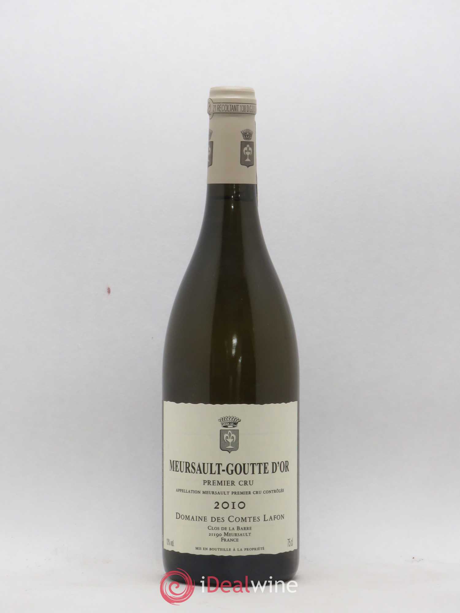Meursault 1er Cru Goutte d'Or Comtes Lafon (Domaine des) 2010 - Lot de 1 bouteille - 0