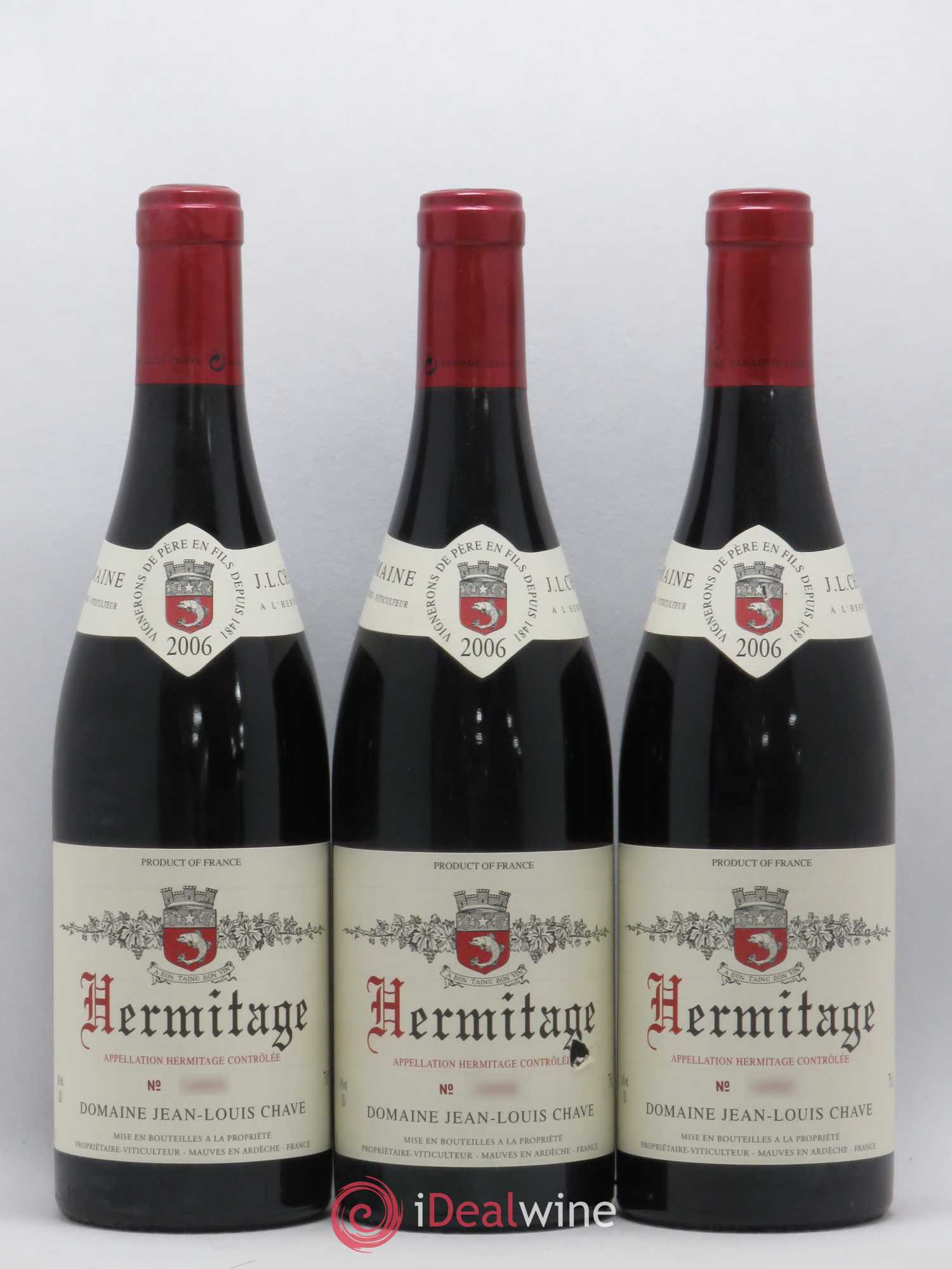 Hermitage Jean-Louis Chave 2006 - Lot de 3 bouteilles - 0