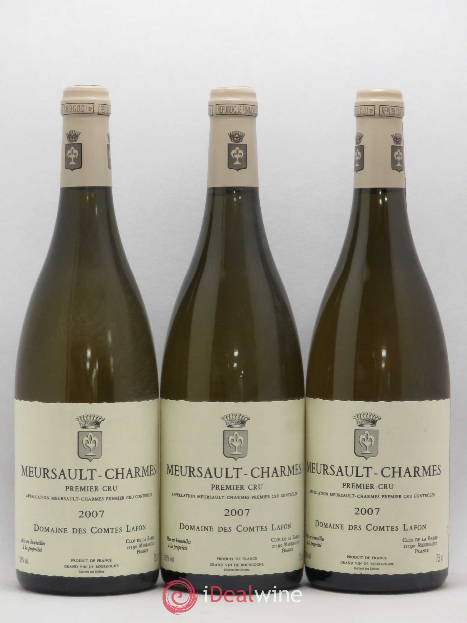 Meursault 1er Cru Charmes Comtes Lafon (Domaine des) 2007 - Lot de 3 bouteilles - 0