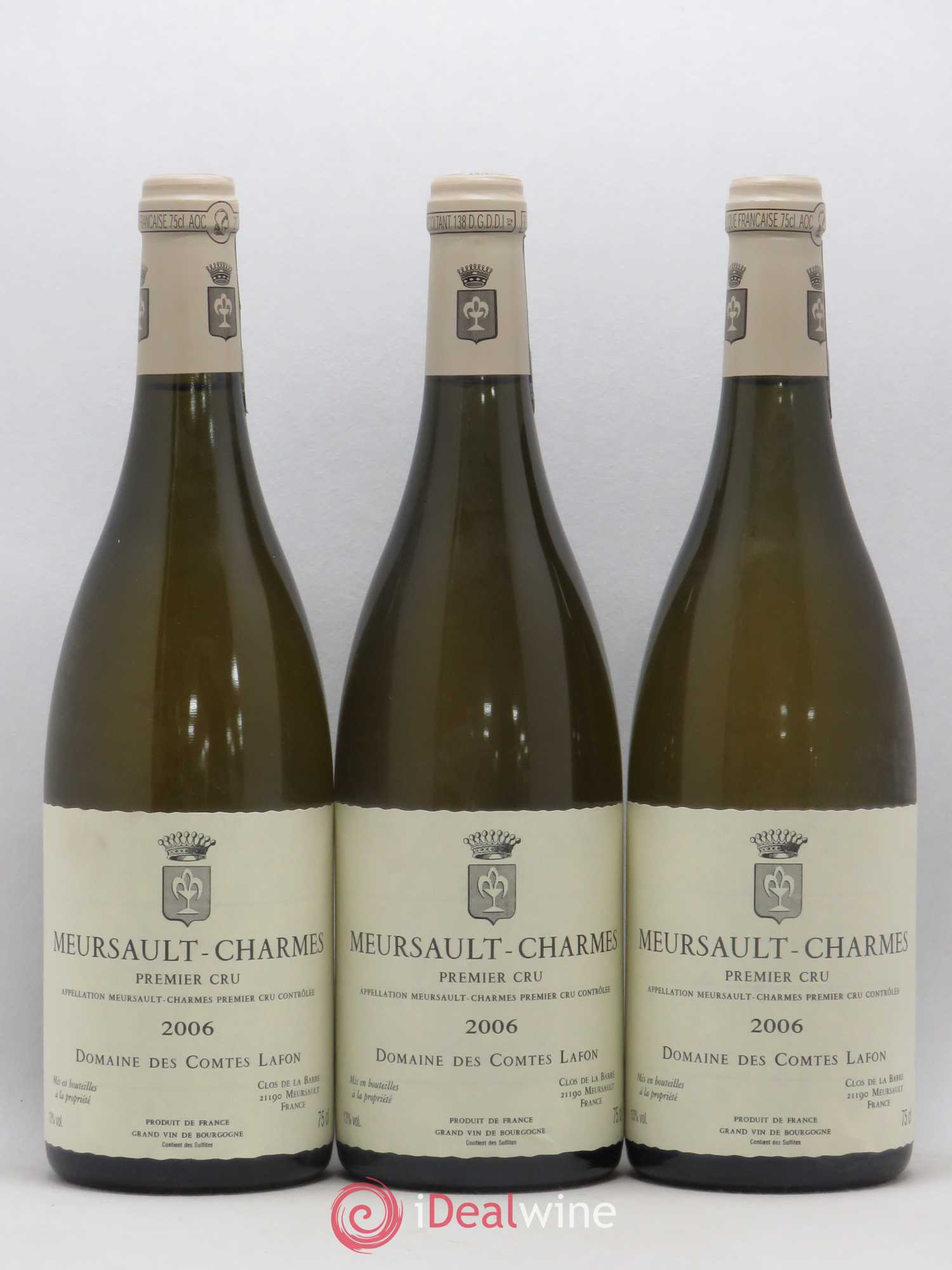 Meursault 1er Cru Charmes Comtes Lafon (Domaine des) 2006 - Lot de 3 bouteilles - 0
