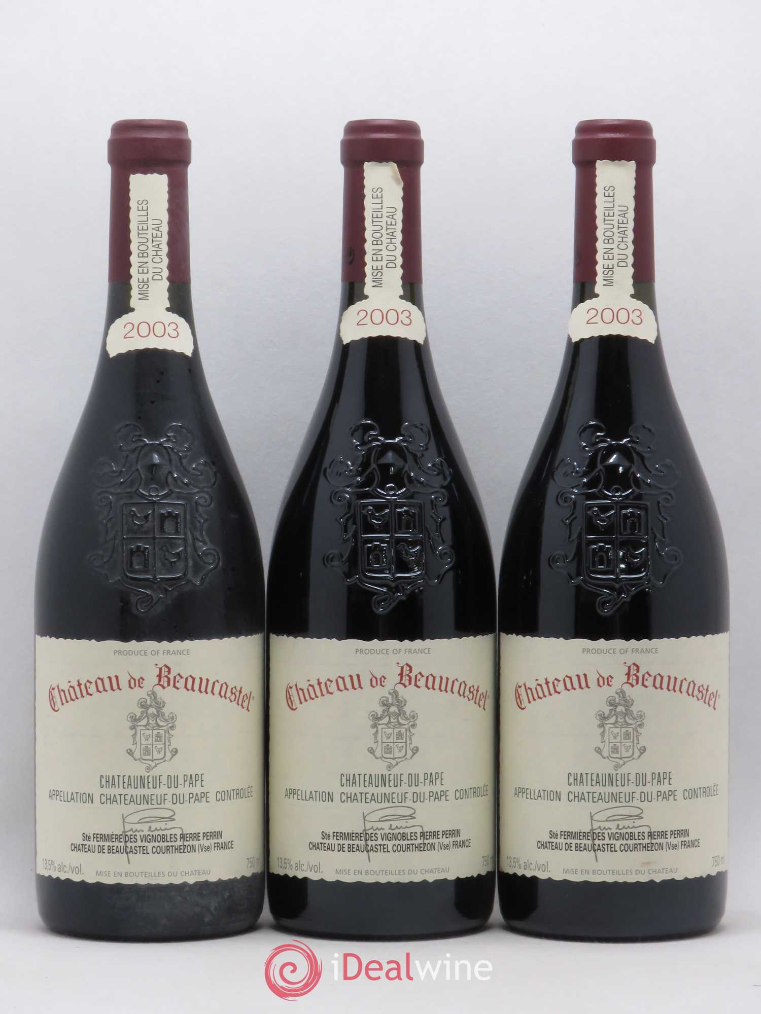 Châteauneuf-du-Pape Château de Beaucastel Famille Perrin 2003 - Lot de 6 bouteilles - 1