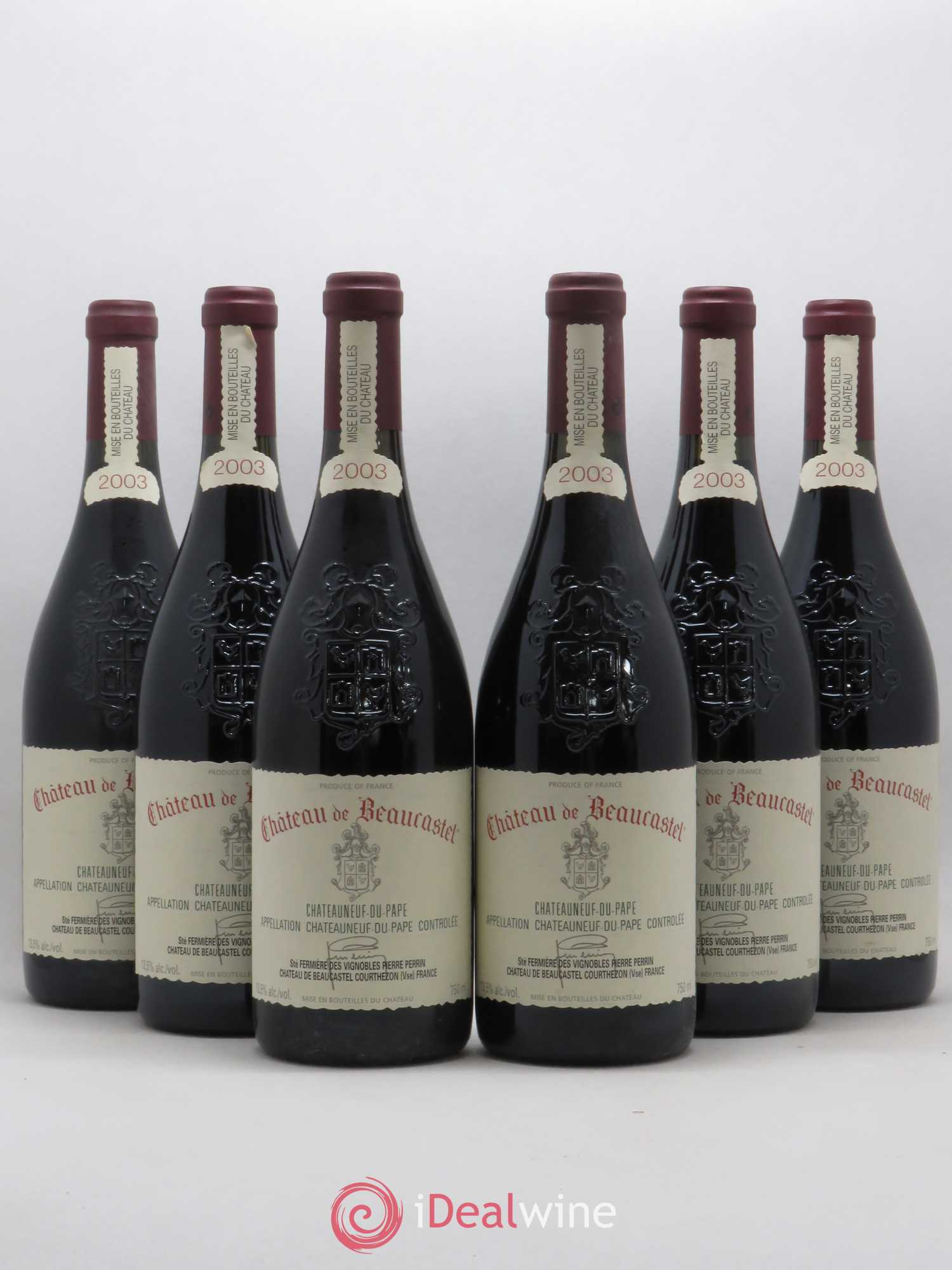 Châteauneuf-du-Pape Château de Beaucastel Famille Perrin 2003 - Lot de 6 bouteilles - 0