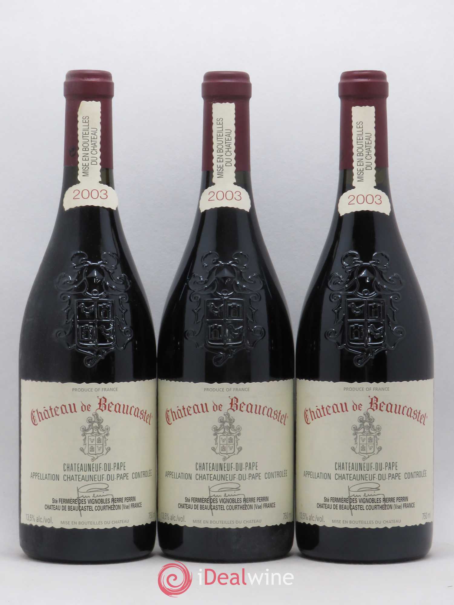 Châteauneuf-du-Pape Château de Beaucastel Famille Perrin 2003 - Lot de 3 bouteilles - 0