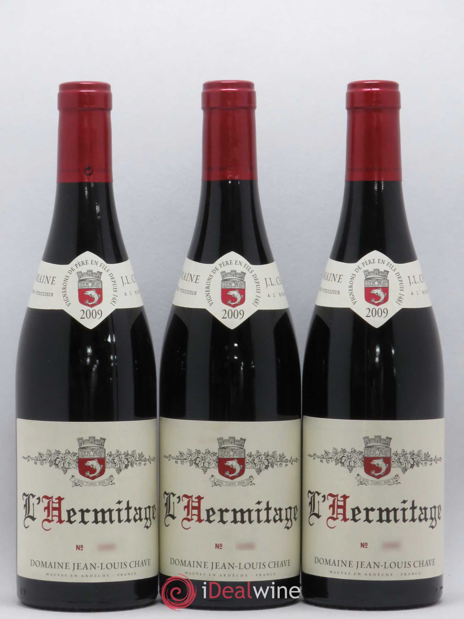 Hermitage Jean-Louis Chave 2009 - Lot de 3 bouteilles - 0