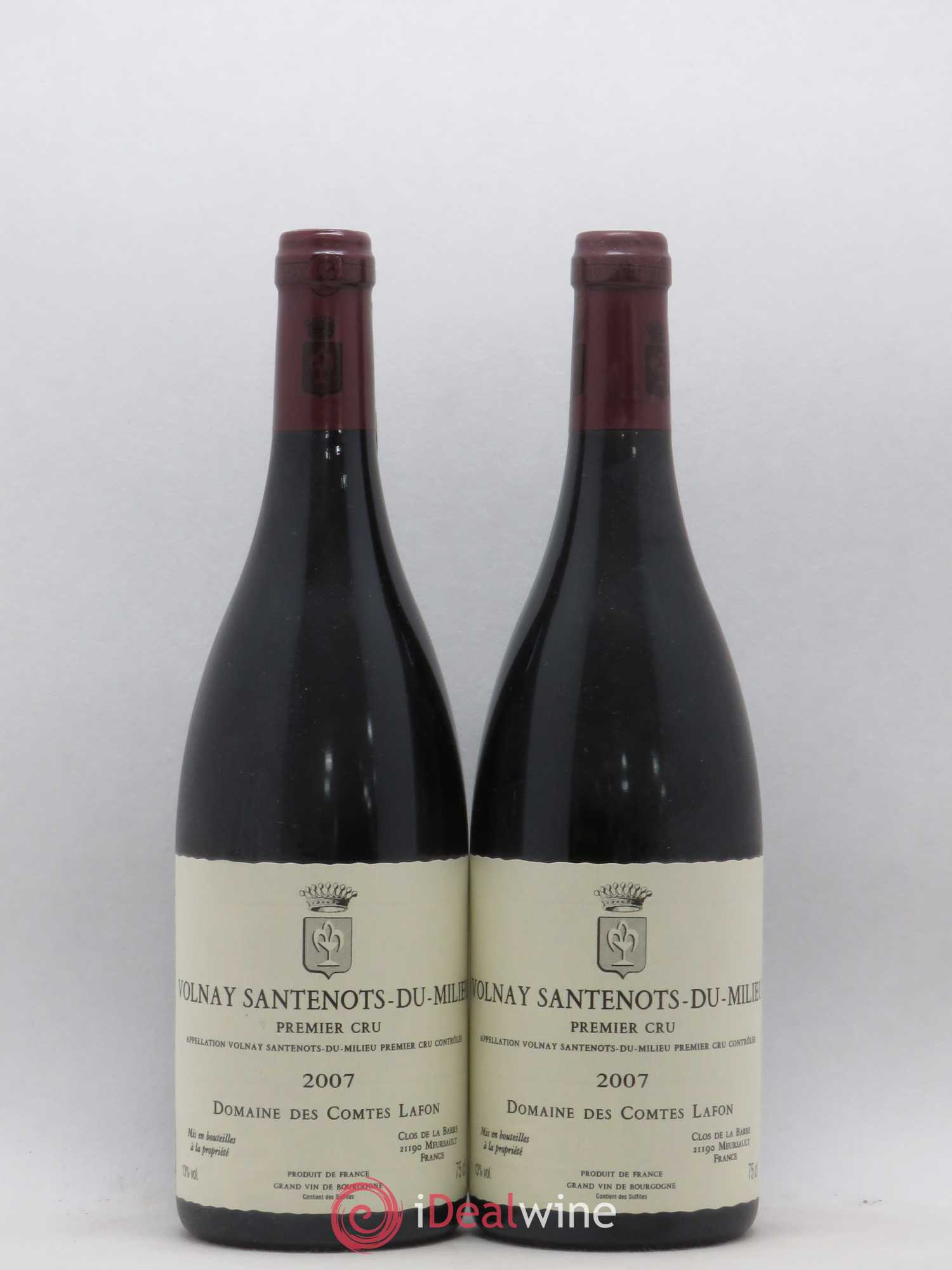 Volnay 1er Cru Santenots du Milieu Comtes Lafon (Domaine des) 2007 - Lot de 2 bouteilles - 0