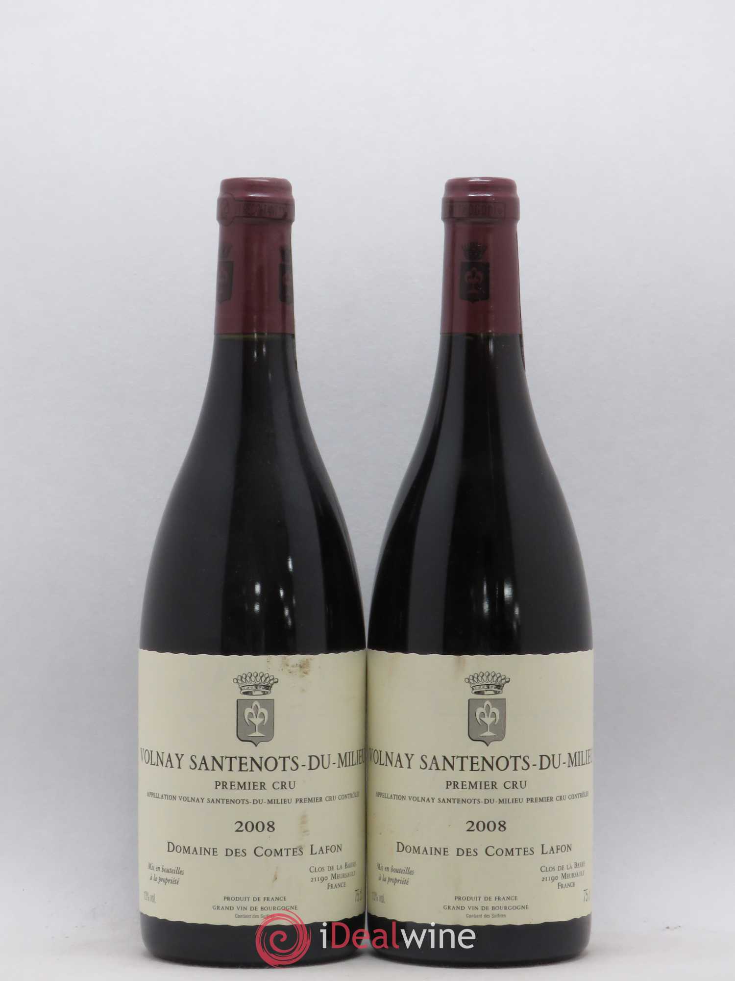 Volnay 1er Cru Santenots du Milieu Comtes Lafon (Domaine des) 2008 - Lot de 2 bouteilles - 0