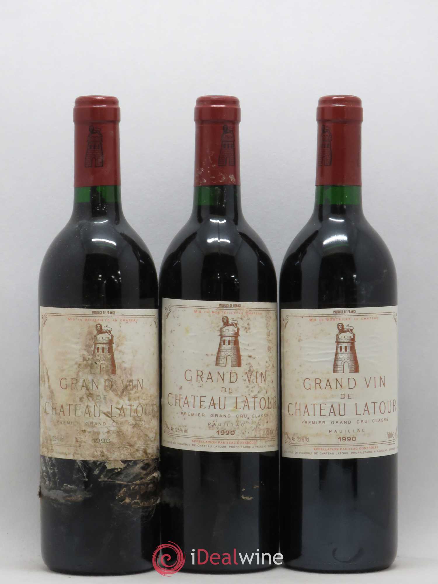 Château Latour 1er Grand Cru Classé 1990 - Lot de 3 bouteilles - 0