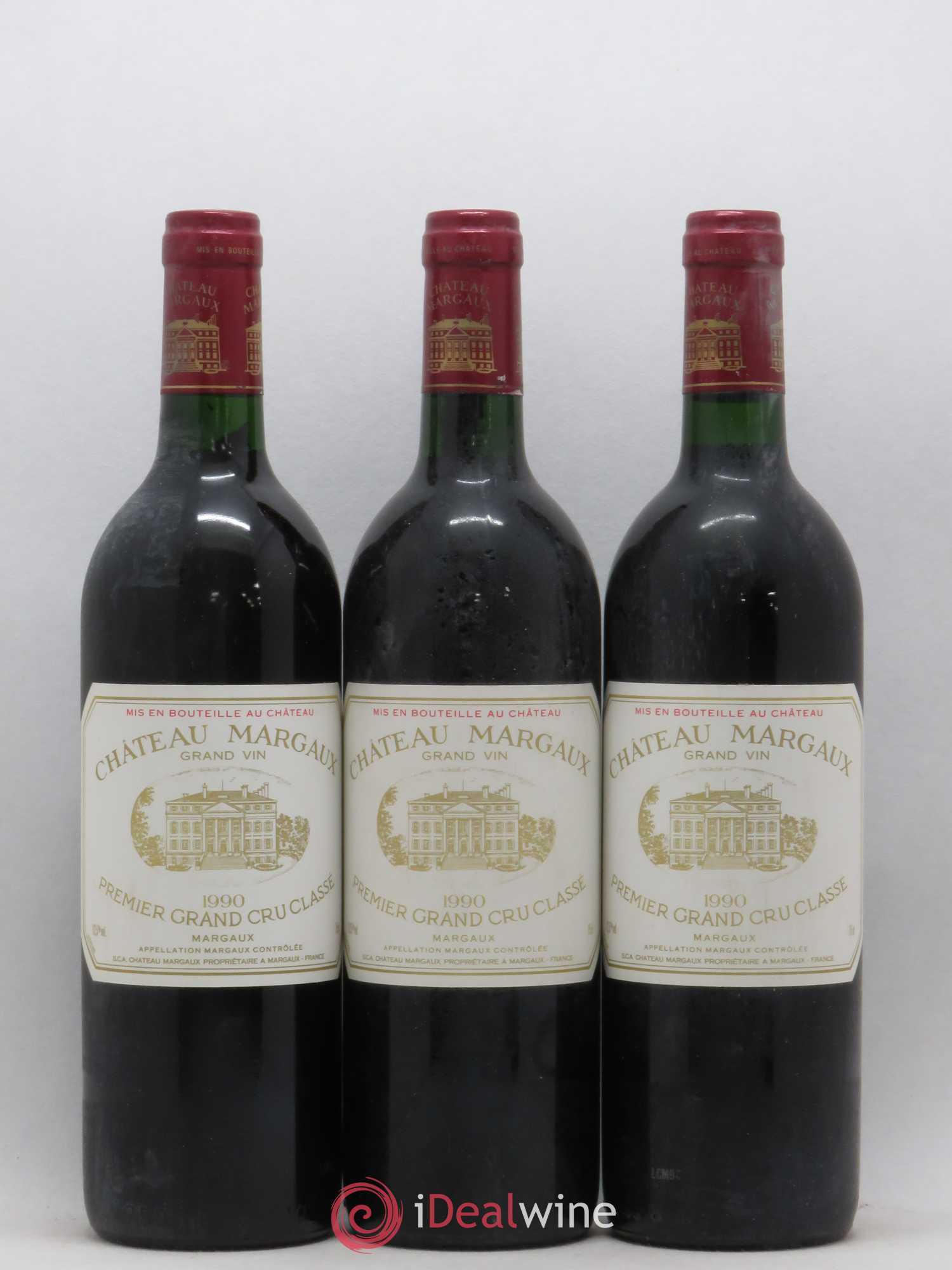 Château Margaux 1er Grand Cru Classé 1990 - Lot de 3 bouteilles - 0