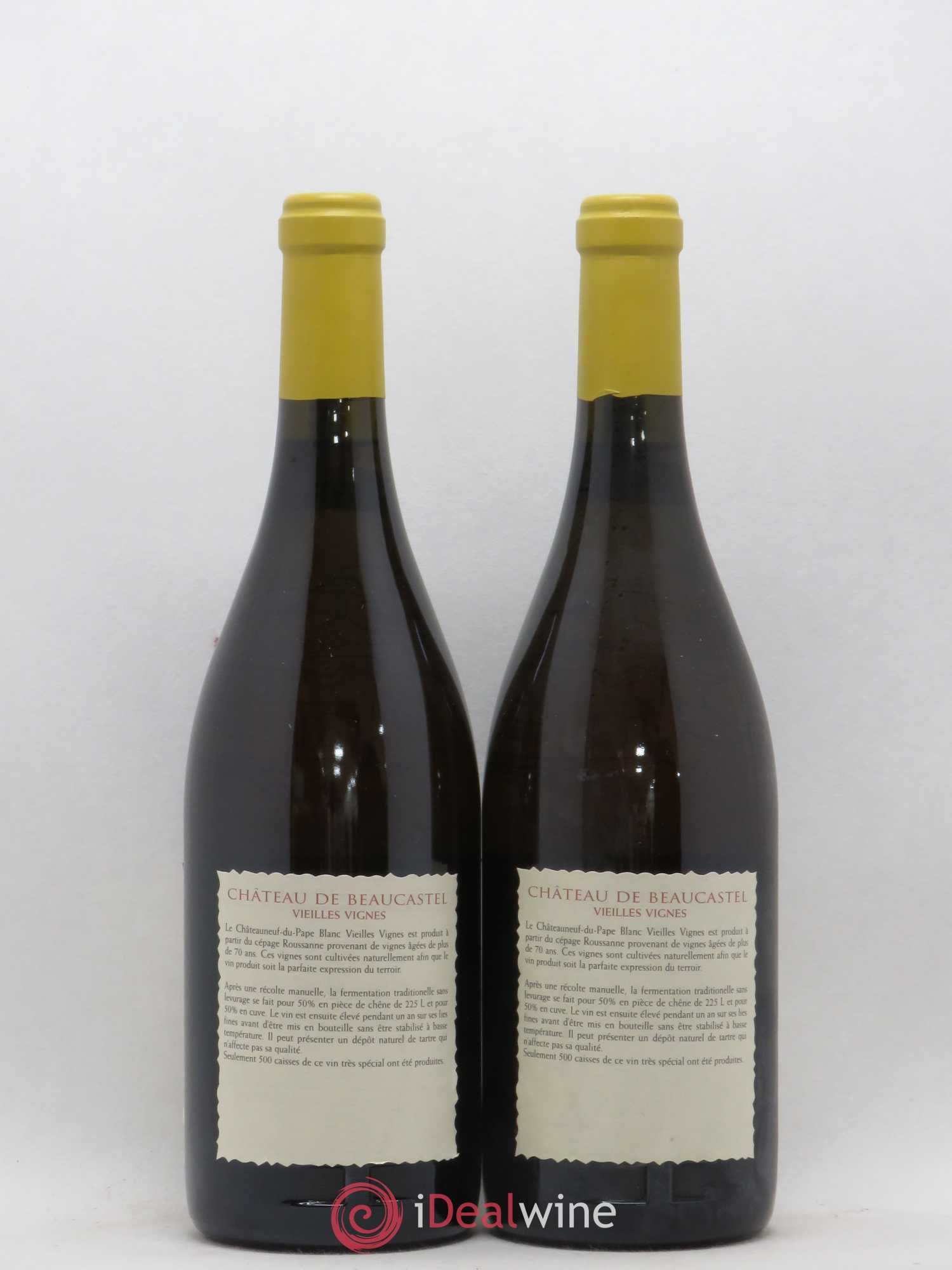 Châteauneuf-du-Pape Château de Beaucastel Vieilles vignes Roussanne Famille Perrin 2000 - Lot de 2 bouteilles - 1