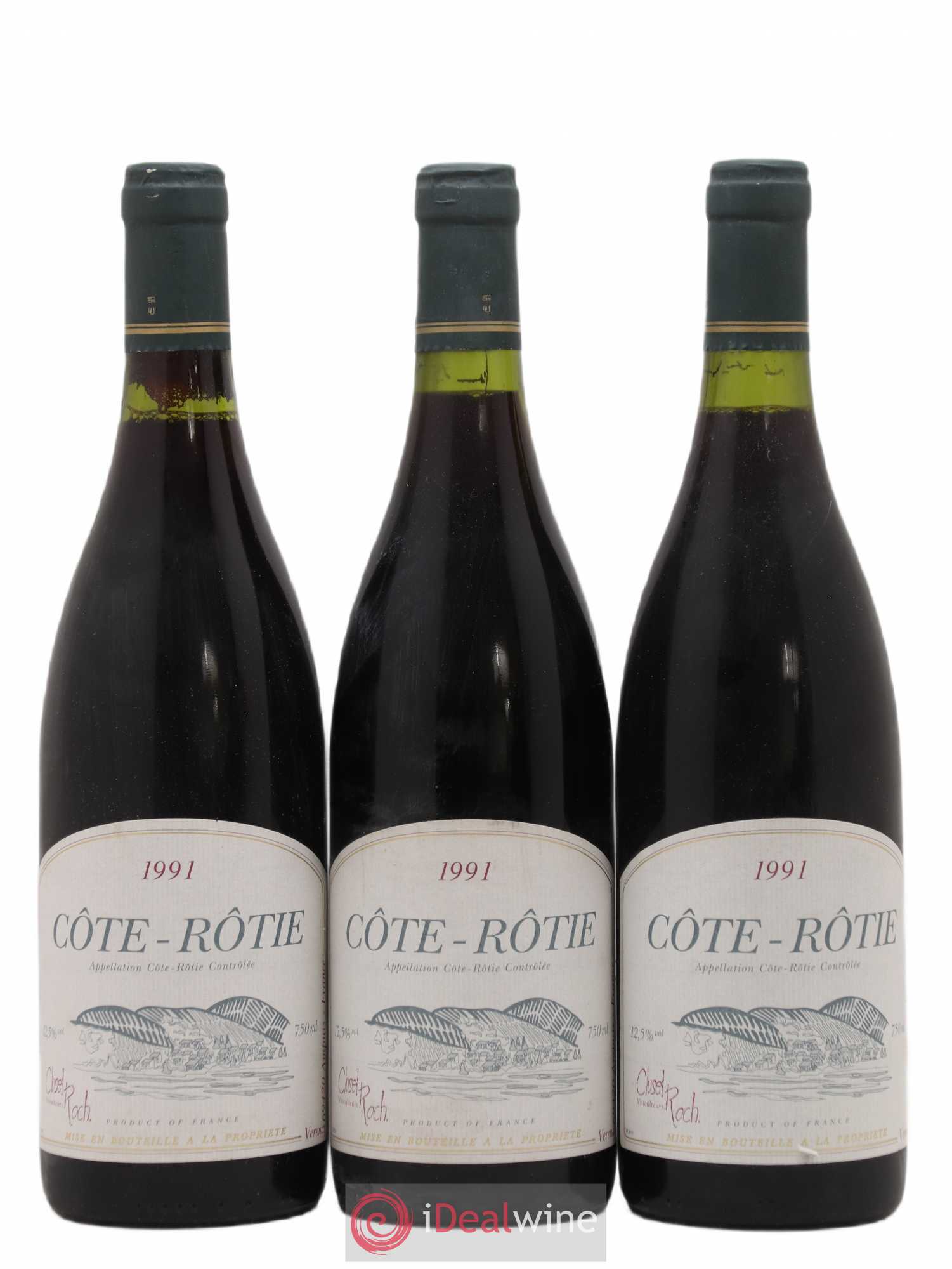 Côte-Rôtie Clusel-Roch 1991 - Posten von 3 Flaschen - 0