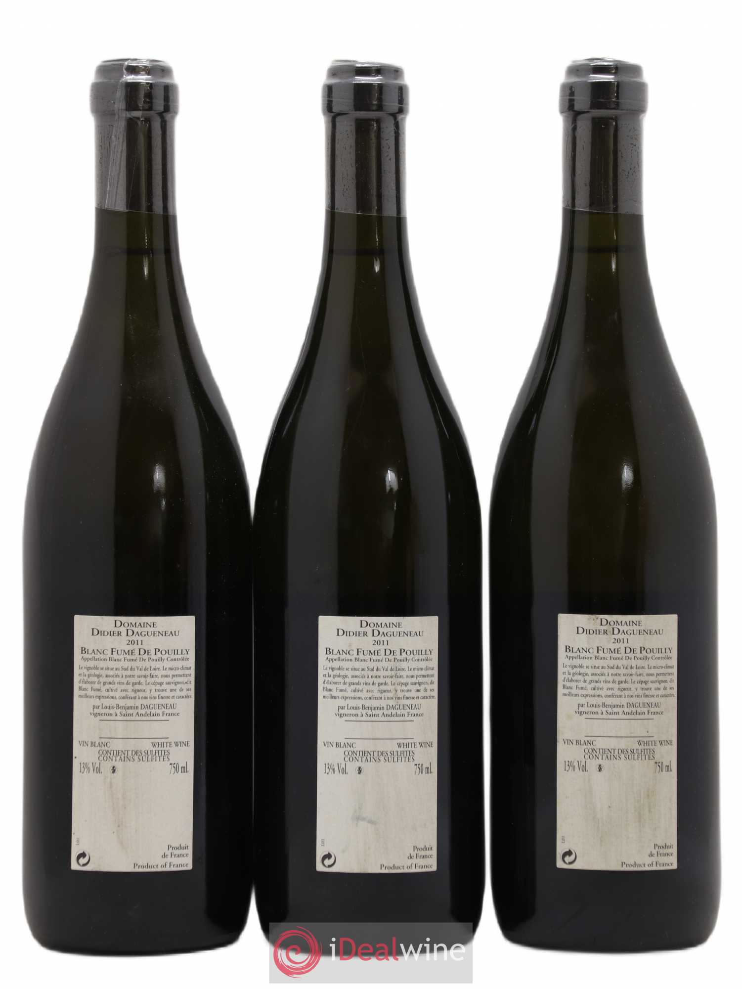 Vin de France (anciennement Pouilly-Fumé) Buisson Renard Dagueneau (Domaine Didier - Louis-Benjamin) 2011 - Lot de 3 bouteilles - 1