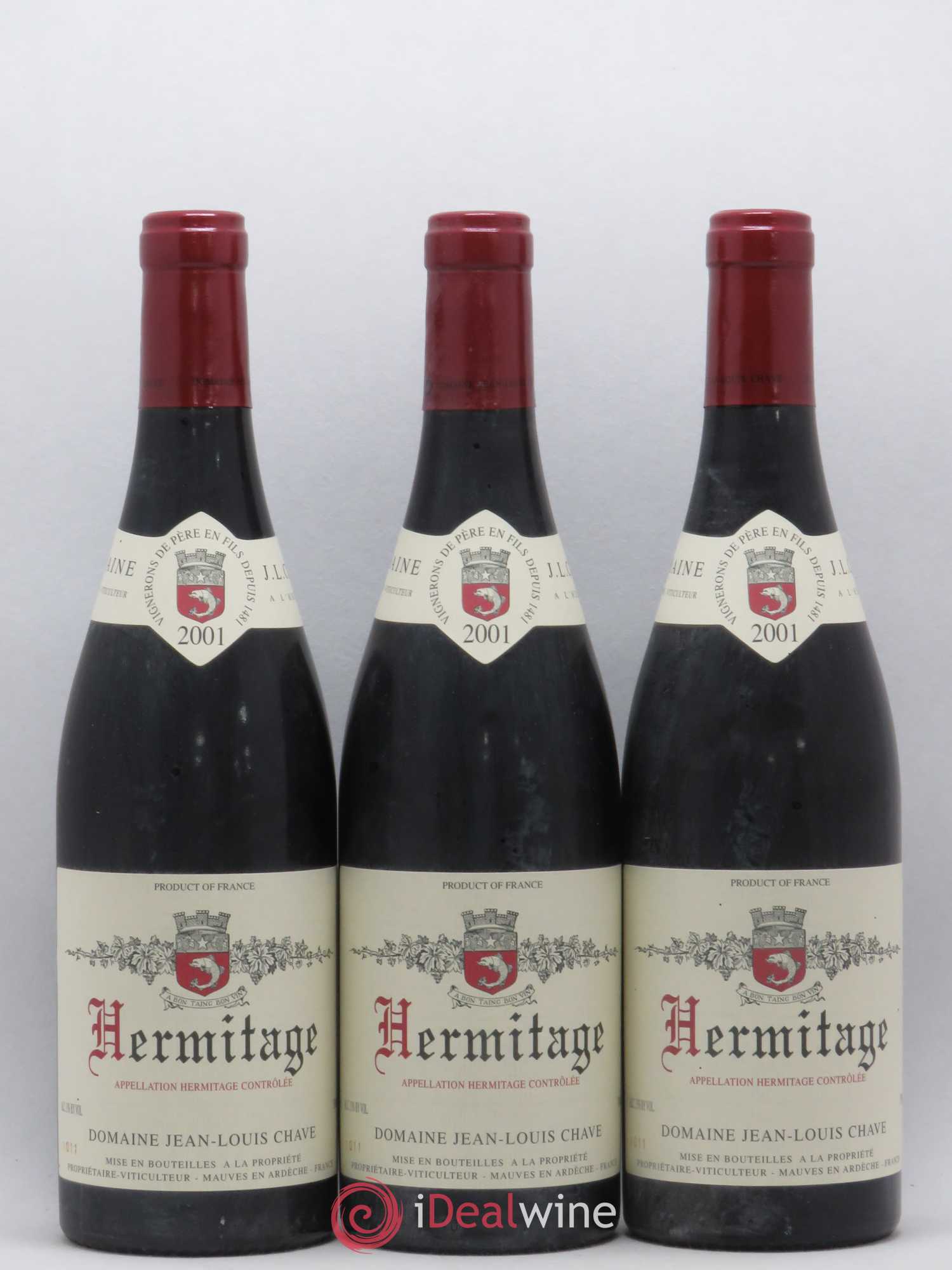 Hermitage Jean-Louis Chave 2001 - Lot de 3 bouteilles - 0