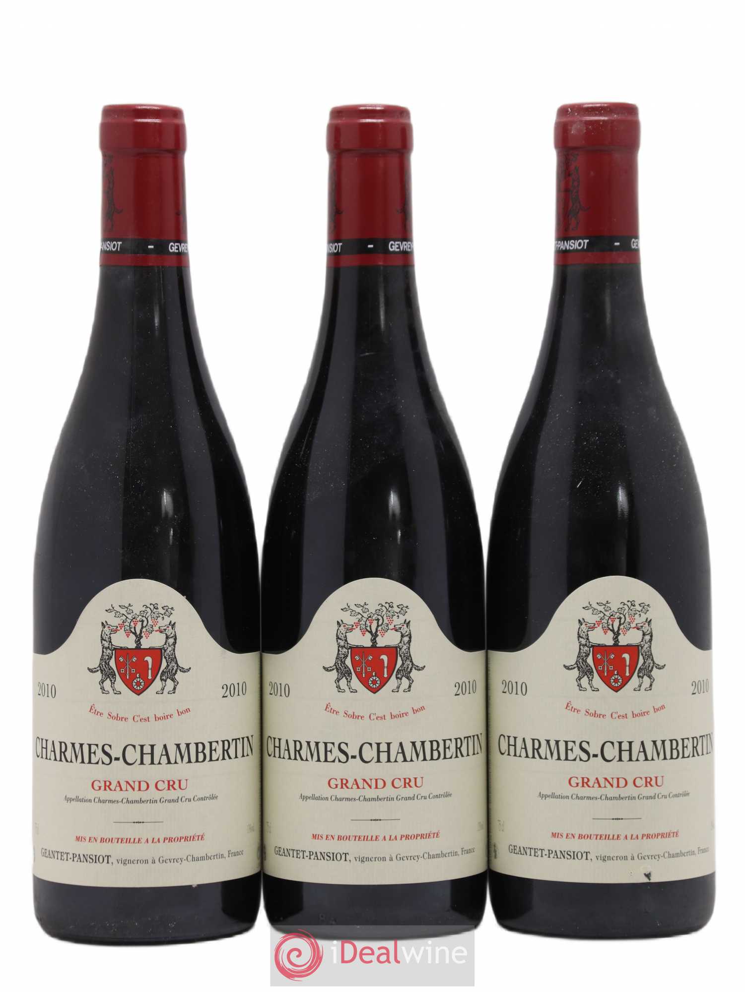 Charmes-Chambertin Grand Cru Geantet-Pansiot 2010 - Lot de 3 bouteilles - 0