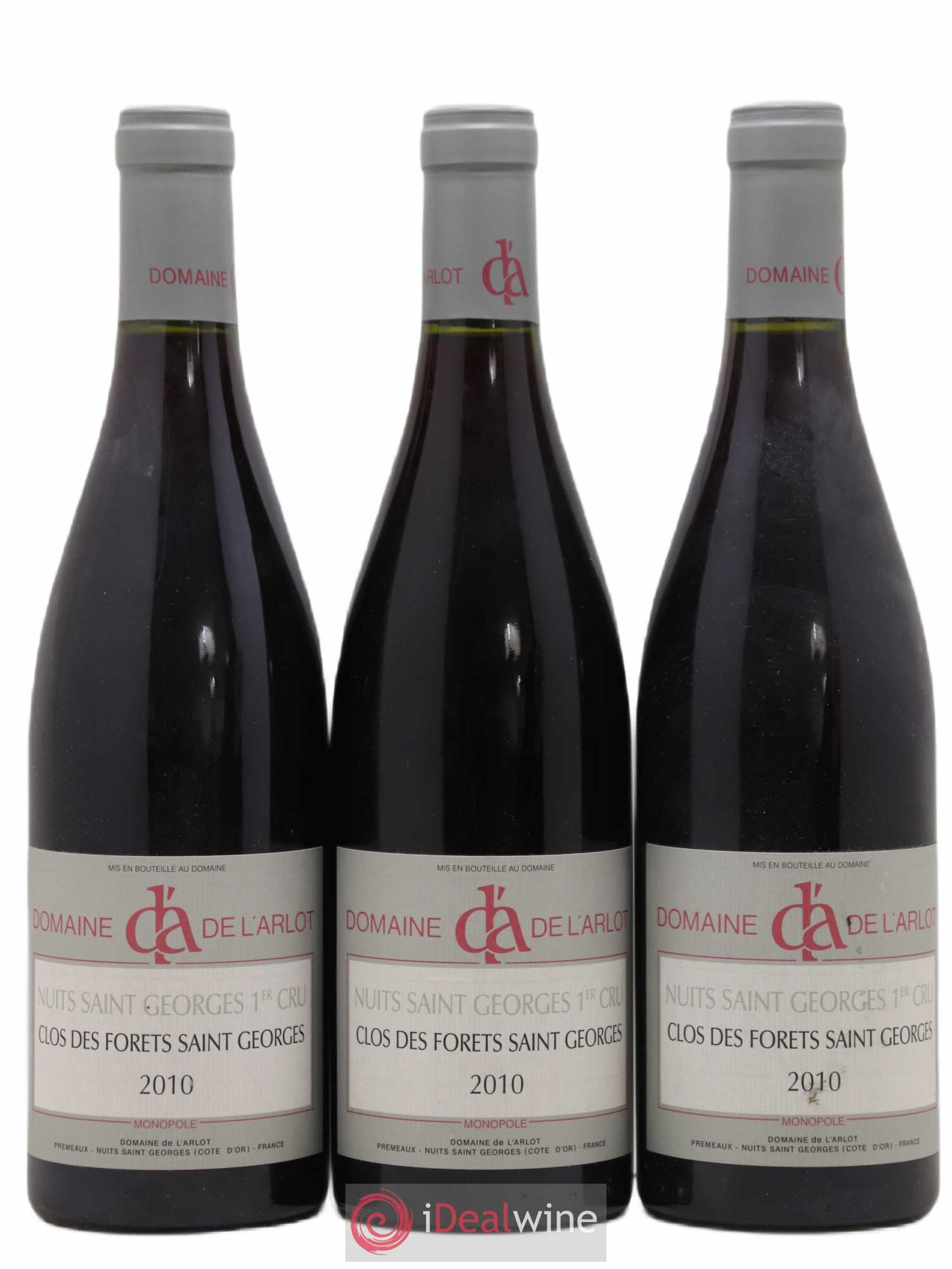 Nuits-Saint-Georges 1er Cru Clos des Forêts Saint-Georges Domaine de l'Arlot 2010 - Lot de 3 bouteilles - 0