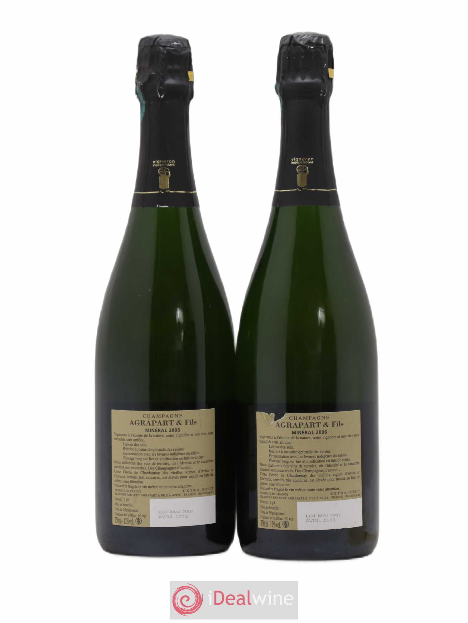 Minéral Blanc de Blancs  Extra-Brut Agrapart & Fils 2006 - Lot de 2 bouteilles - 1