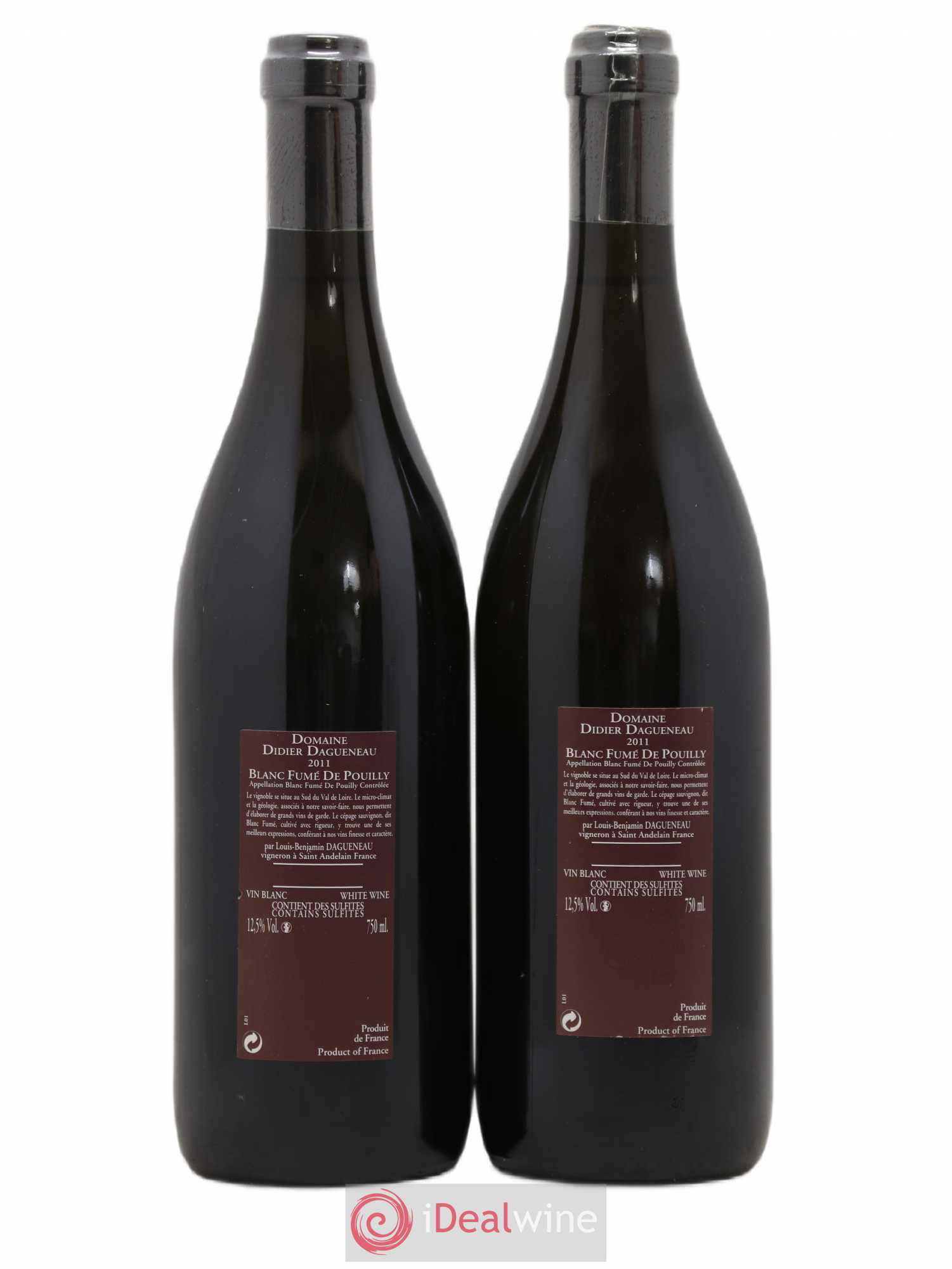 Vin de France (anciennement Pouilly-Fumé) Pur Sang Dagueneau (Domaine Didier - Louis-Benjamin) 2011 - Lot de 2 bouteilles - 1