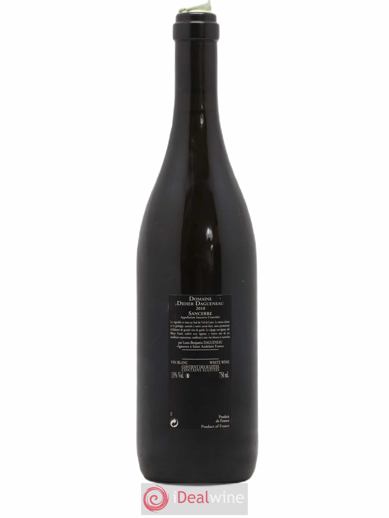 Sancerre Le Mont Damné Chavignol Dagueneau (Domaine Didier - Louis-Benjamin) 2010 - Lot de 1 bouteille - 1