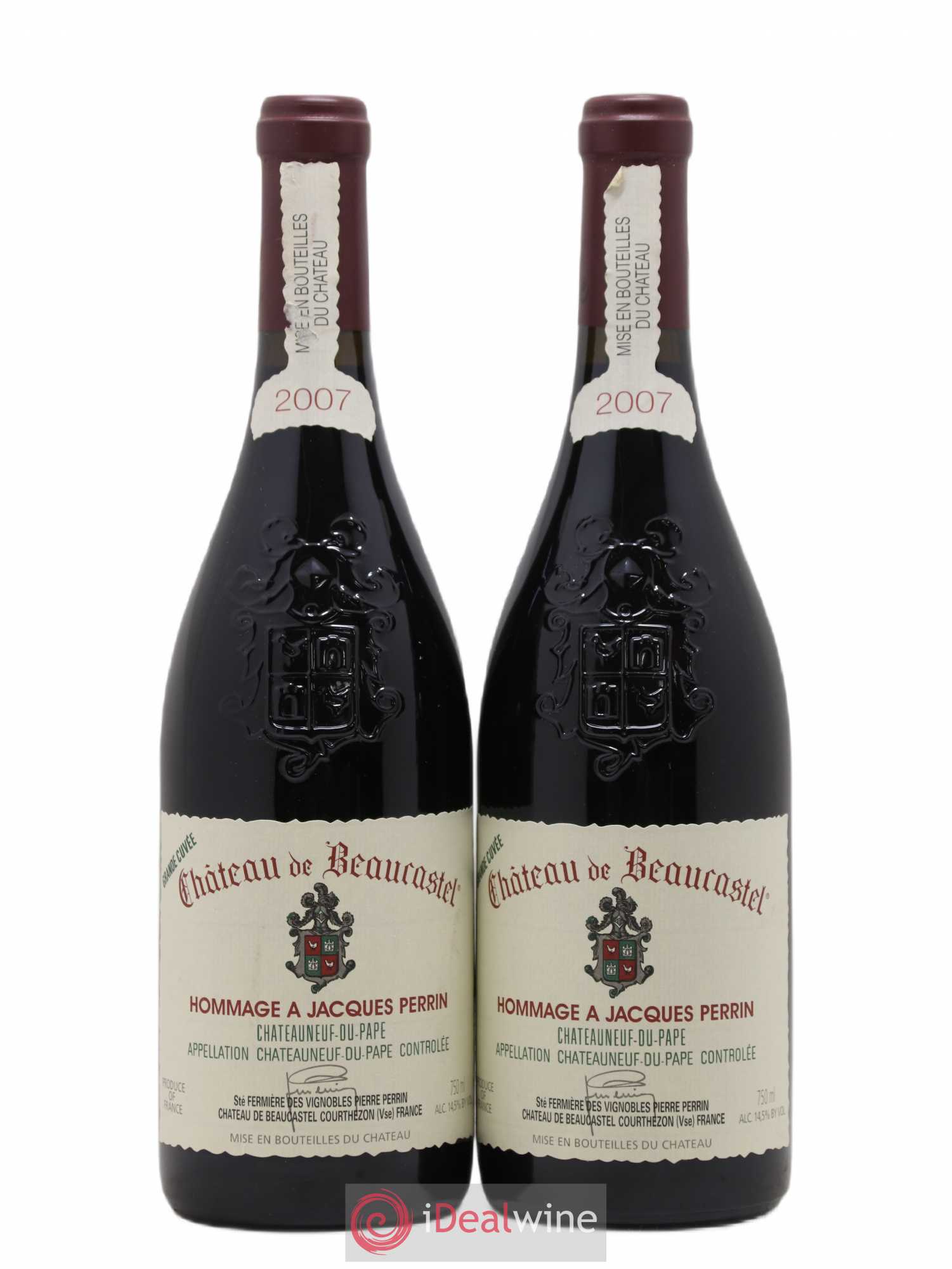 Châteauneuf-du-Pape Château de Beaucastel Hommage à Jacques Perrin Famille Perrin 2007 - Lot de 2 bouteilles - 0