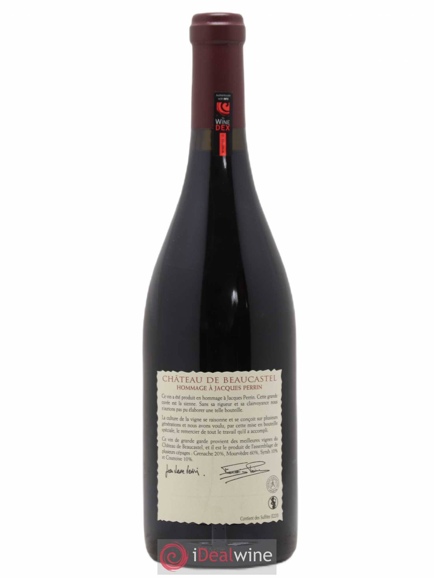 Châteauneuf-du-Pape Château de Beaucastel Hommage à Jacques Perrin Famille Perrin 2007 - Lot de 1 bouteille - 1