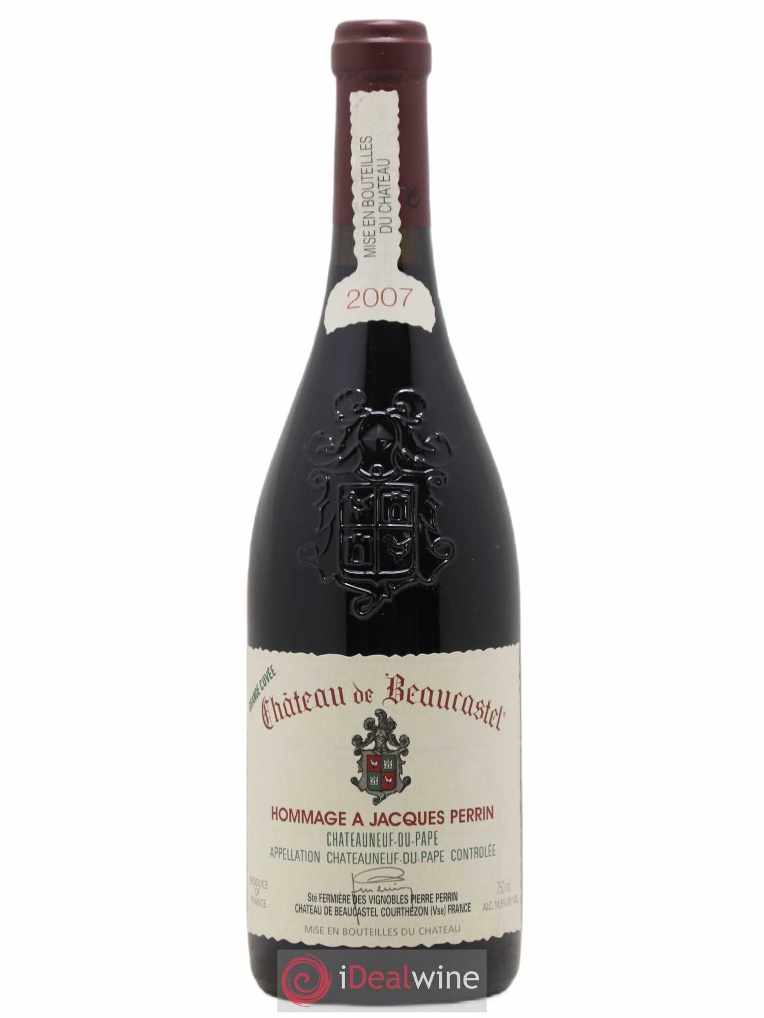 Châteauneuf-du-Pape Château de Beaucastel Hommage à Jacques Perrin Famille Perrin 2007 - Lot de 1 bouteille - 0