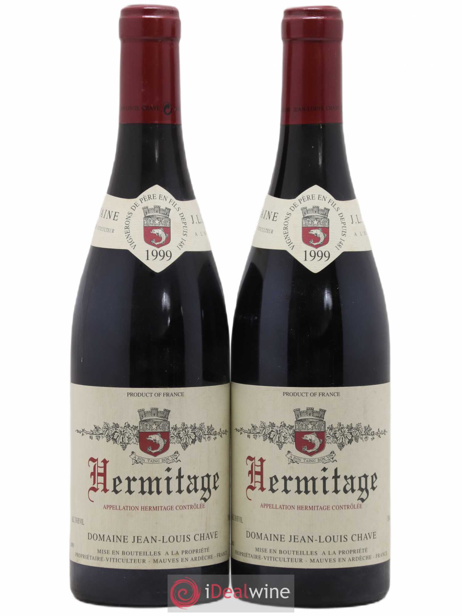 Hermitage Jean-Louis Chave 1999 - Lot de 2 bouteilles - 0