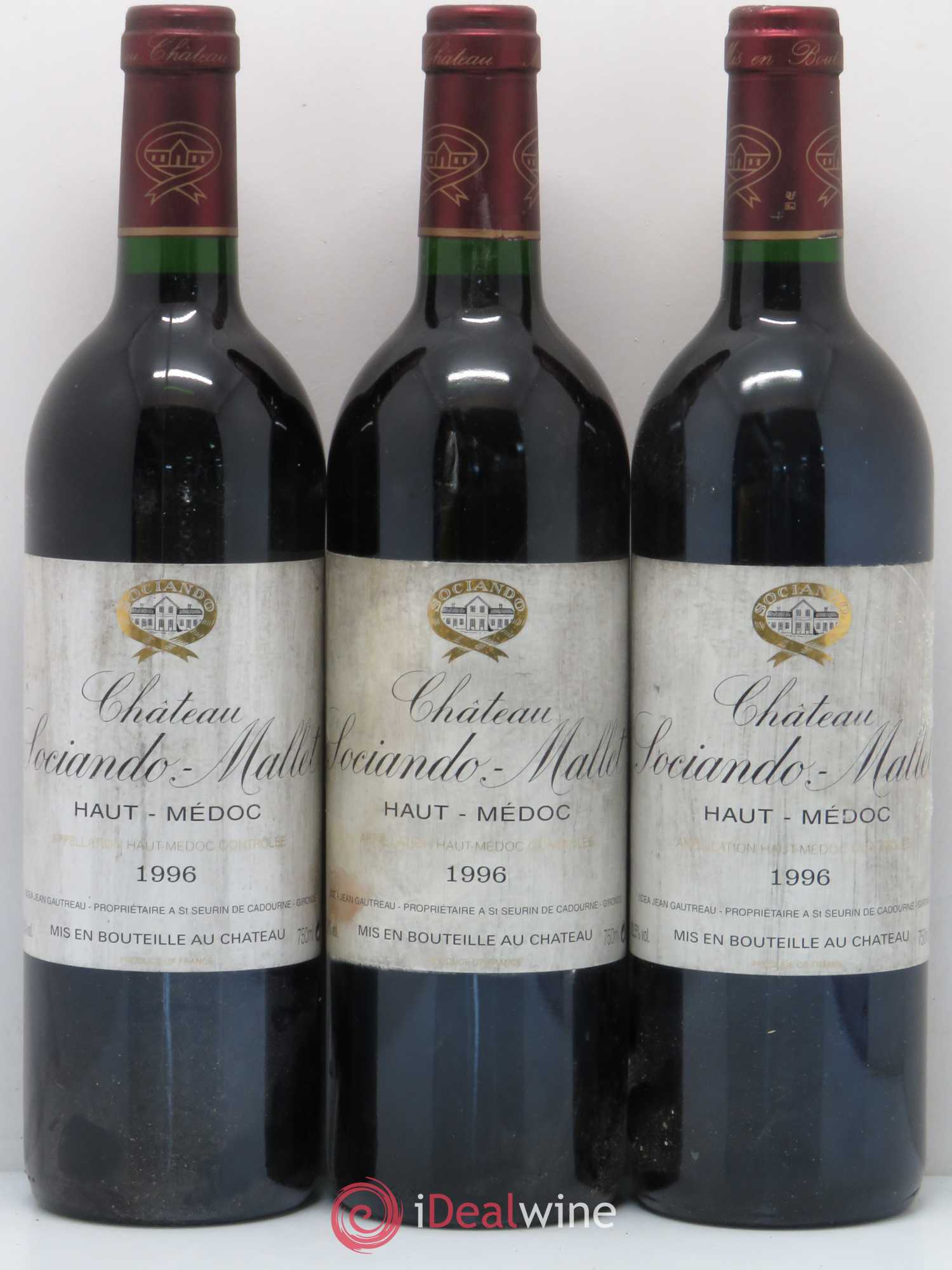 Château Sociando Mallet 1996 - Lot de 12 bouteilles - 1