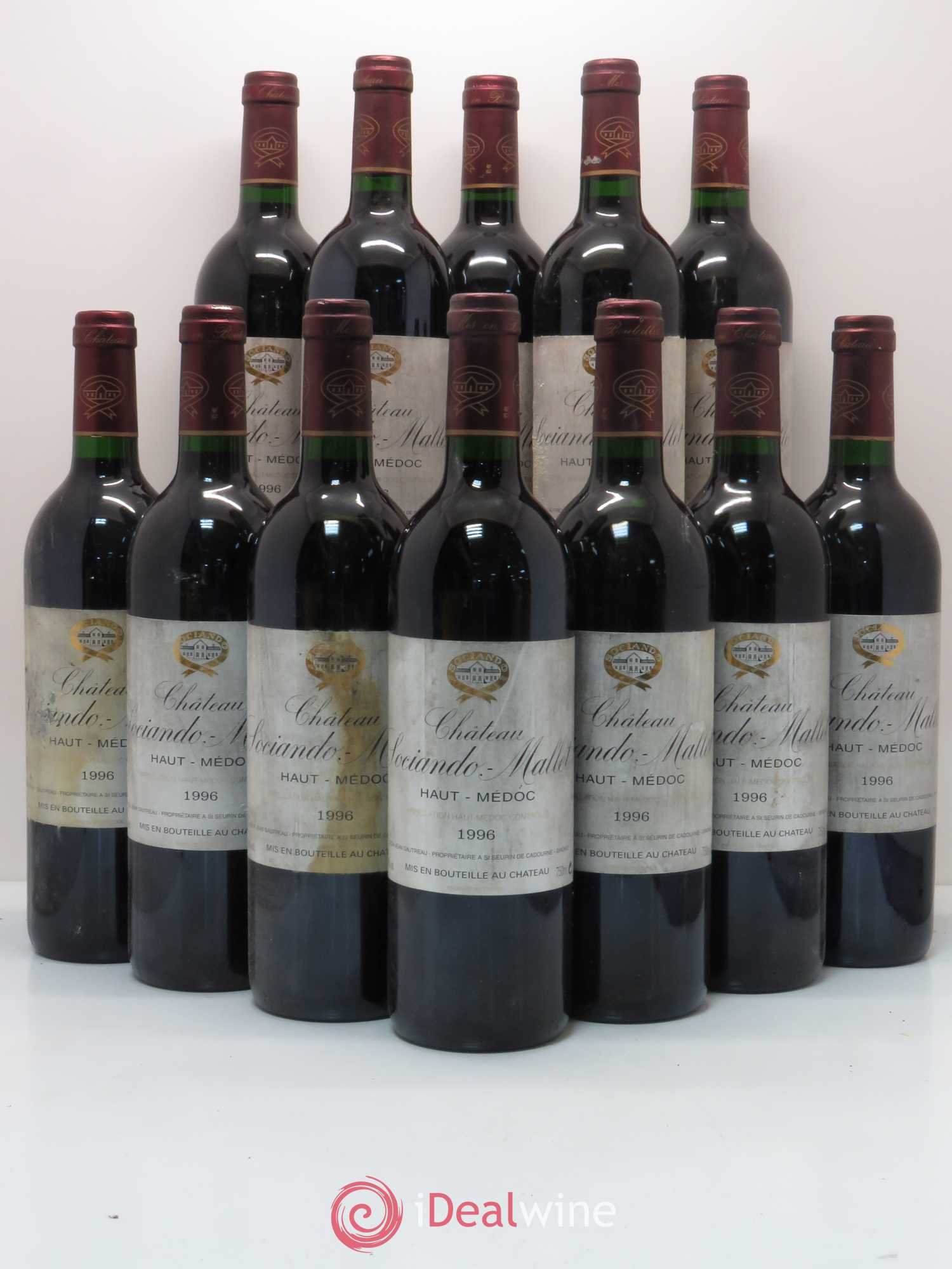 Château Sociando Mallet 1996 - Lot de 12 bouteilles - 0