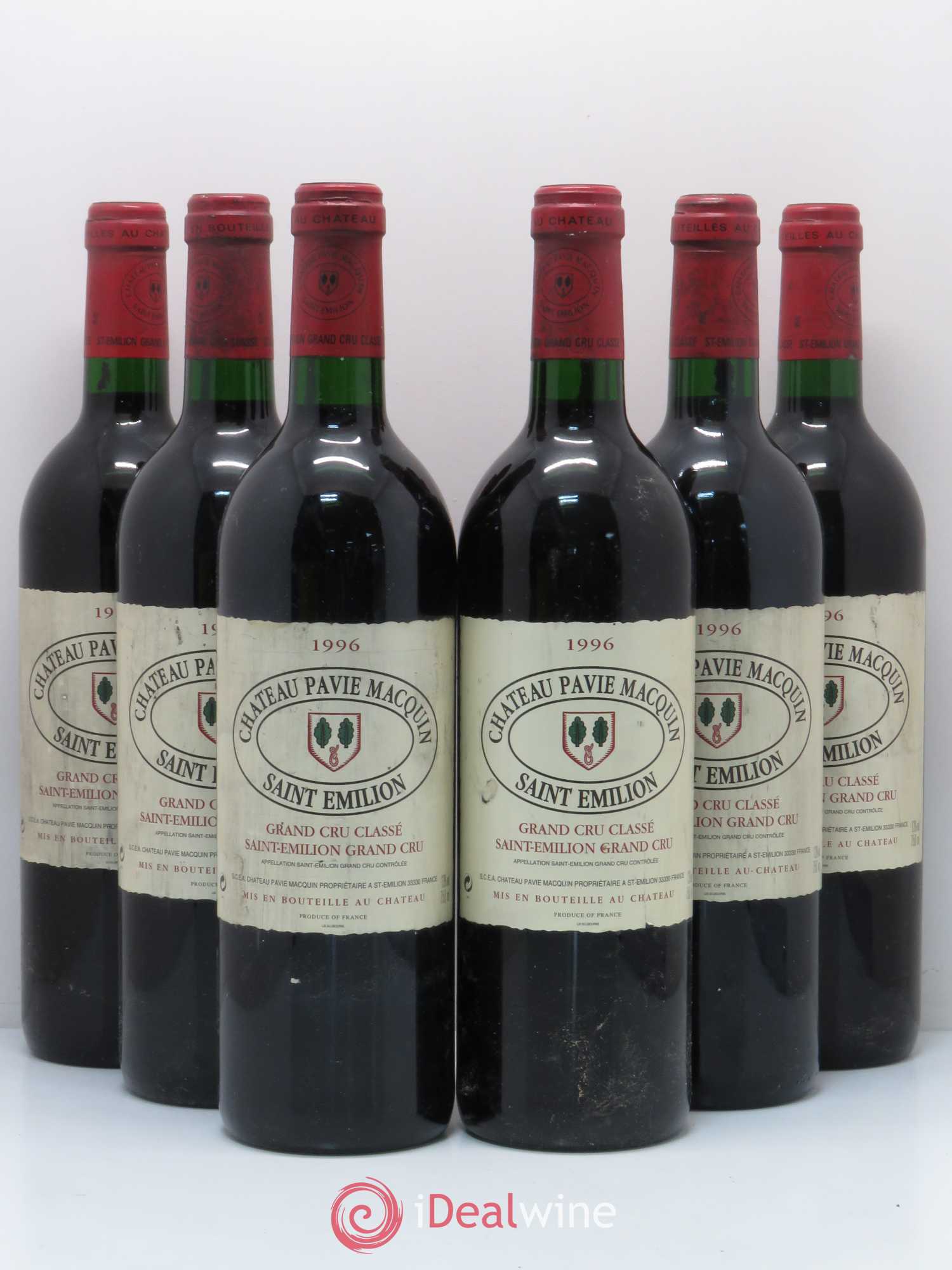 Château Pavie Macquin 1er Grand Cru Classé B 1996 - Lot de 6 bouteilles - 0