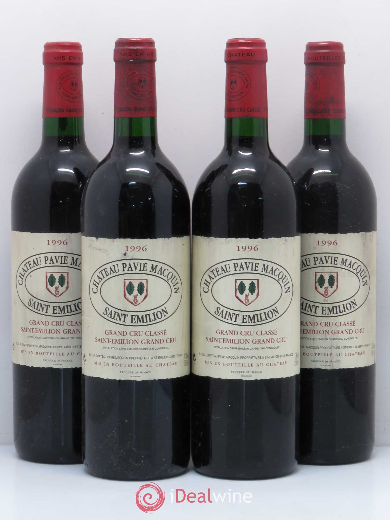 Château Pavie Macquin 1er Grand Cru Classé B 1996 - Lot de 4 bouteilles - 0
