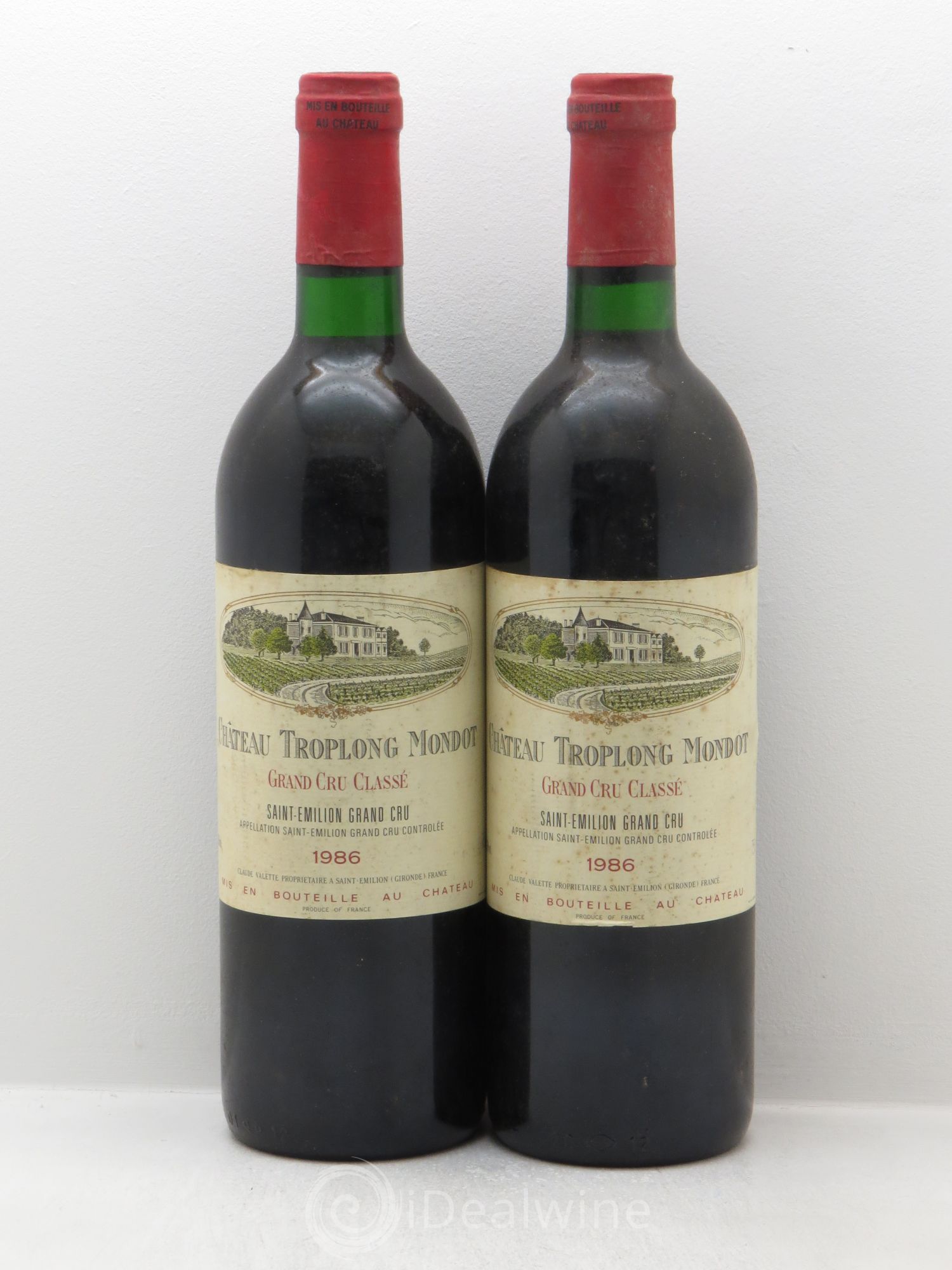 Château Troplong Mondot 1er Grand Cru Classé B 1986 - Lot de 2 bouteilles - 0