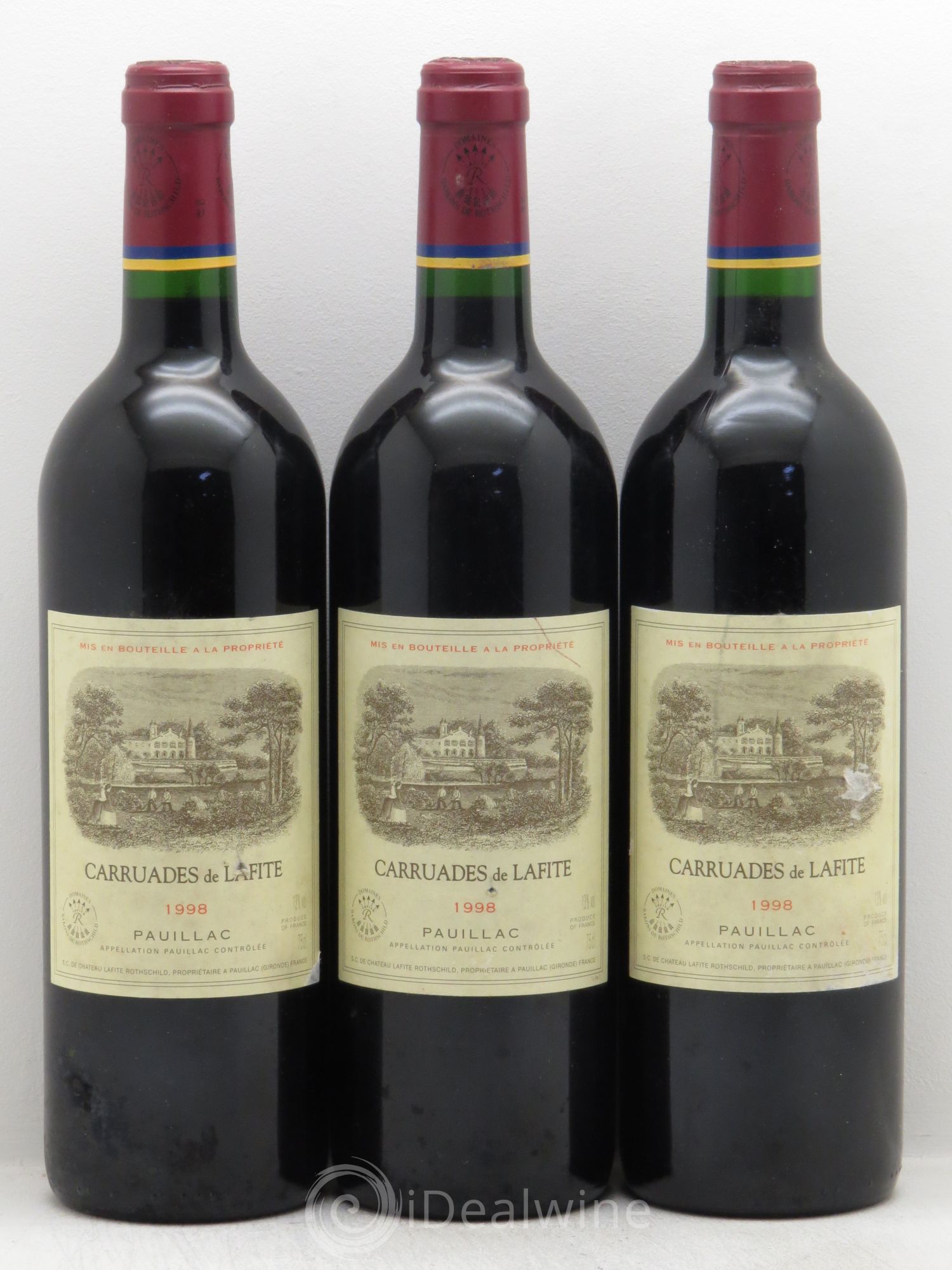 Carruades de Lafite Rothschild Second Vin 1998 - Lot de 3 bouteilles - 0