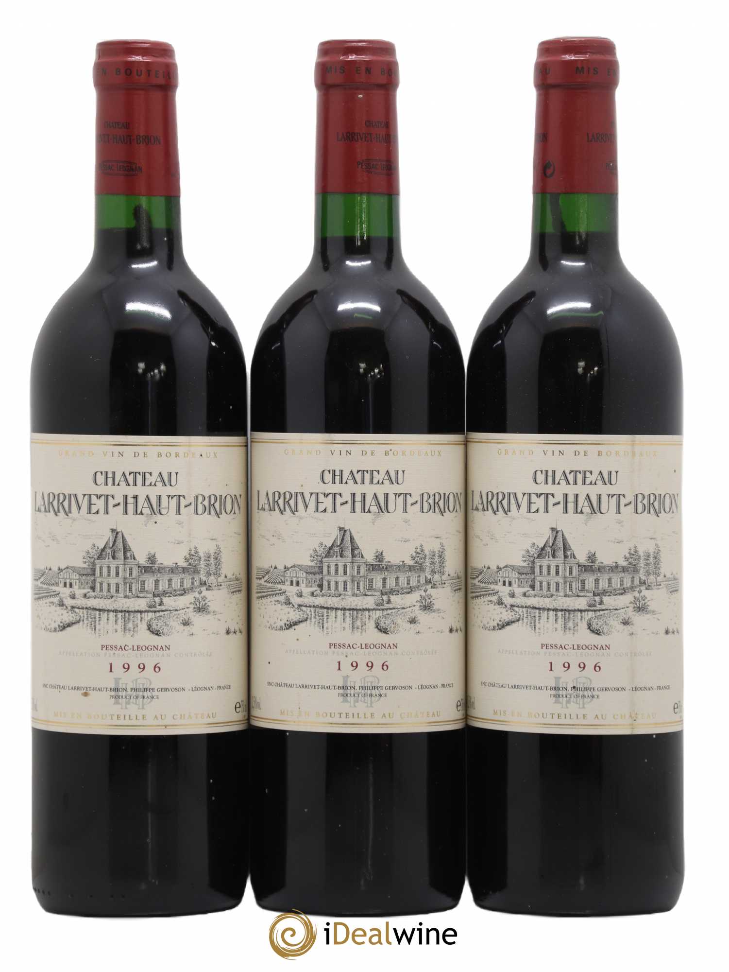 Château Larrivet Haut-Brion 1996 - Lot de 3 bouteilles - 0