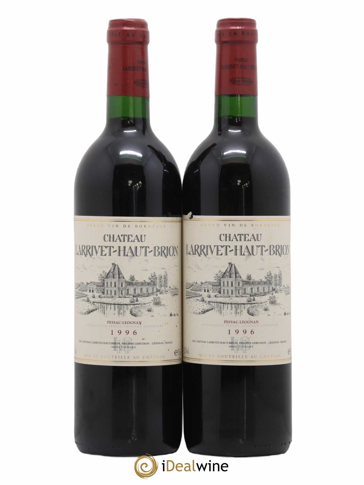 Château Larrivet Haut-Brion 1996 - Lot de 2 bouteilles - 0