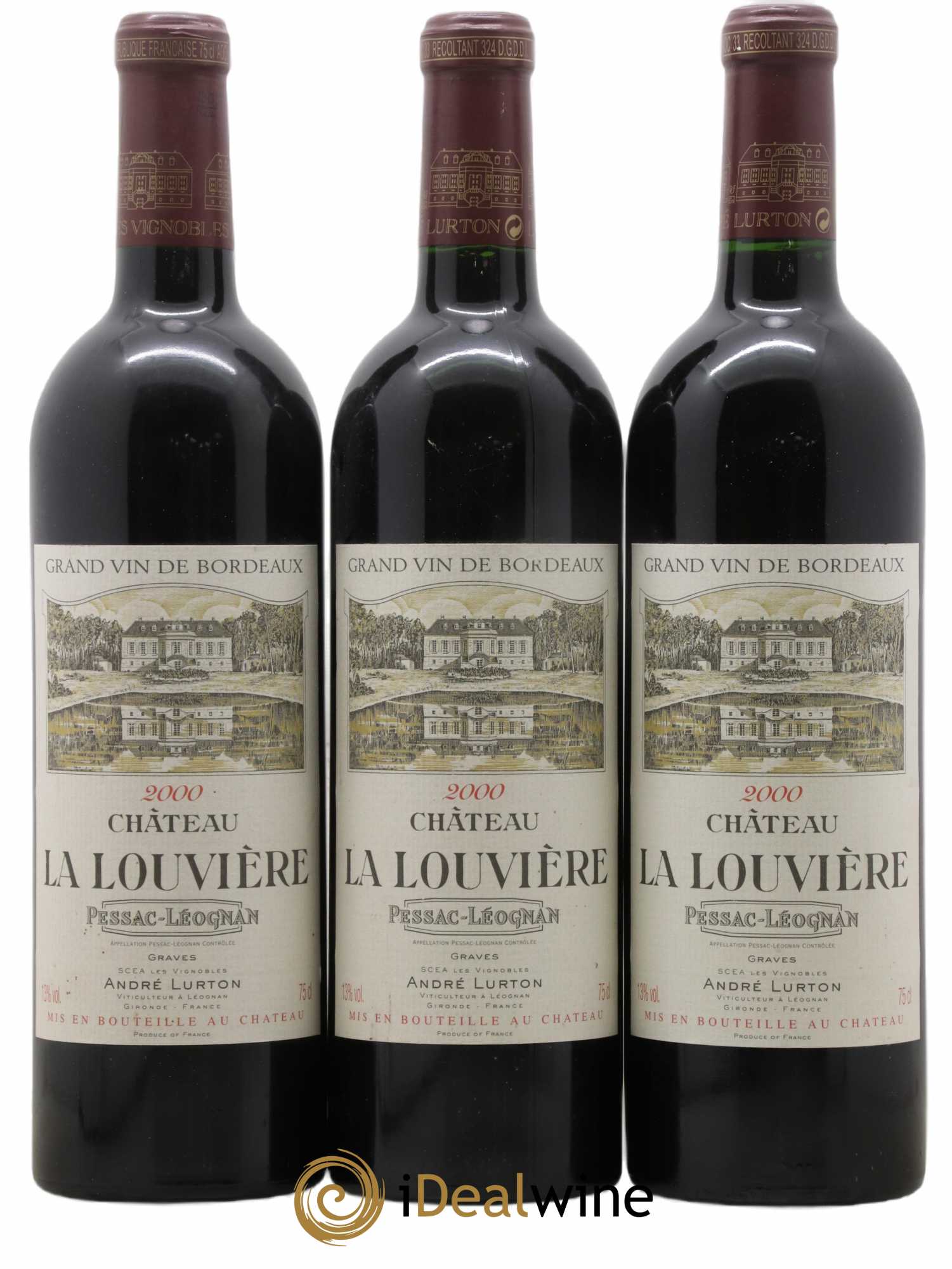 Château la Louvière 2000 - Lot de 3 bouteilles - 0