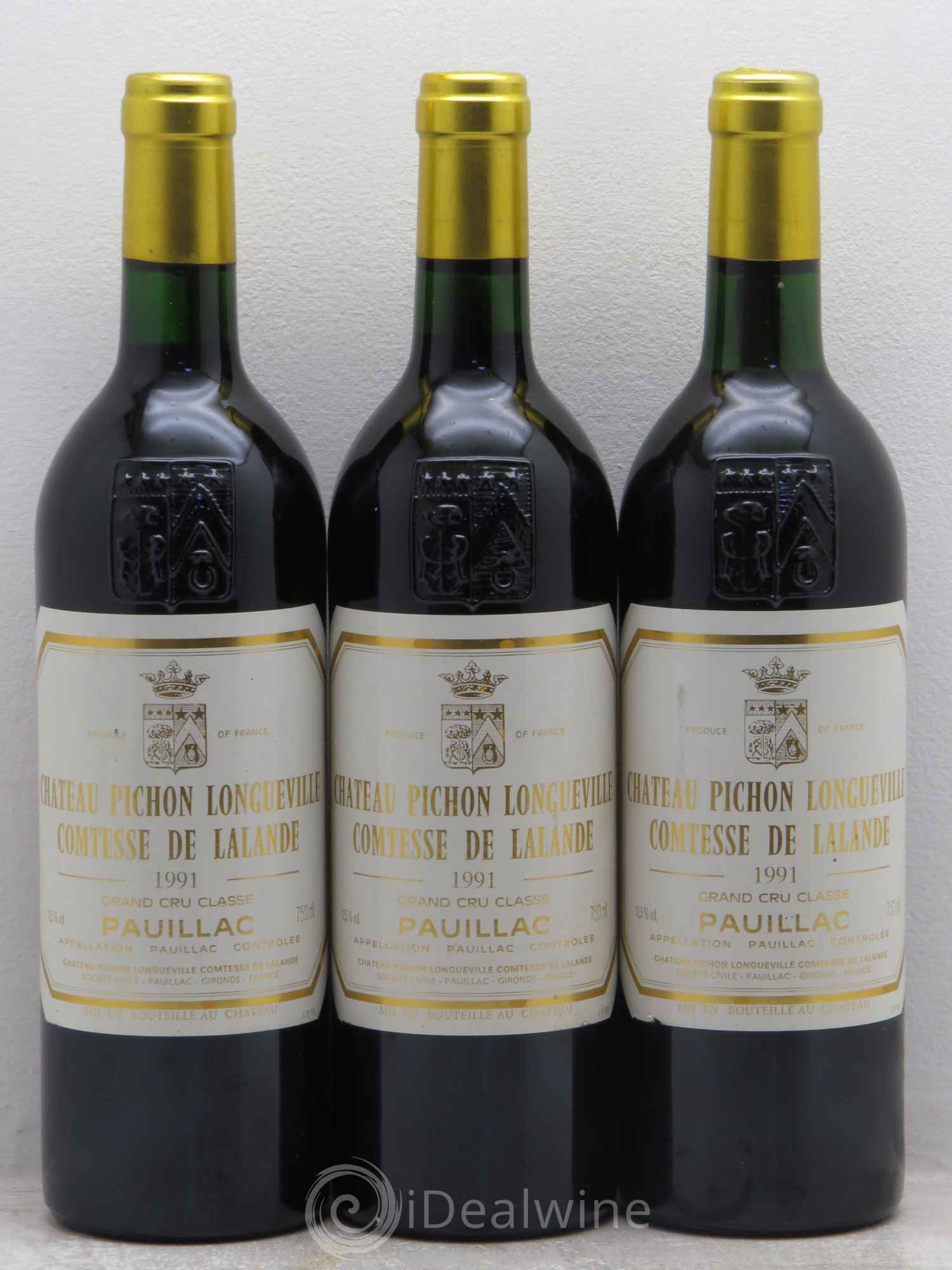 Château Pichon Longueville Comtesse de Lalande 2ème Grand Cru Classé 1991 - Lot de 3 bouteilles - 0