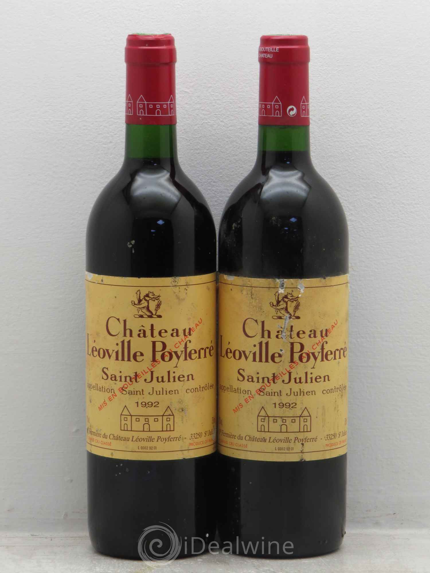 Château Léoville Poyferré 2ème Grand Cru Classé 1992 - Lot de 2 bouteilles - 0