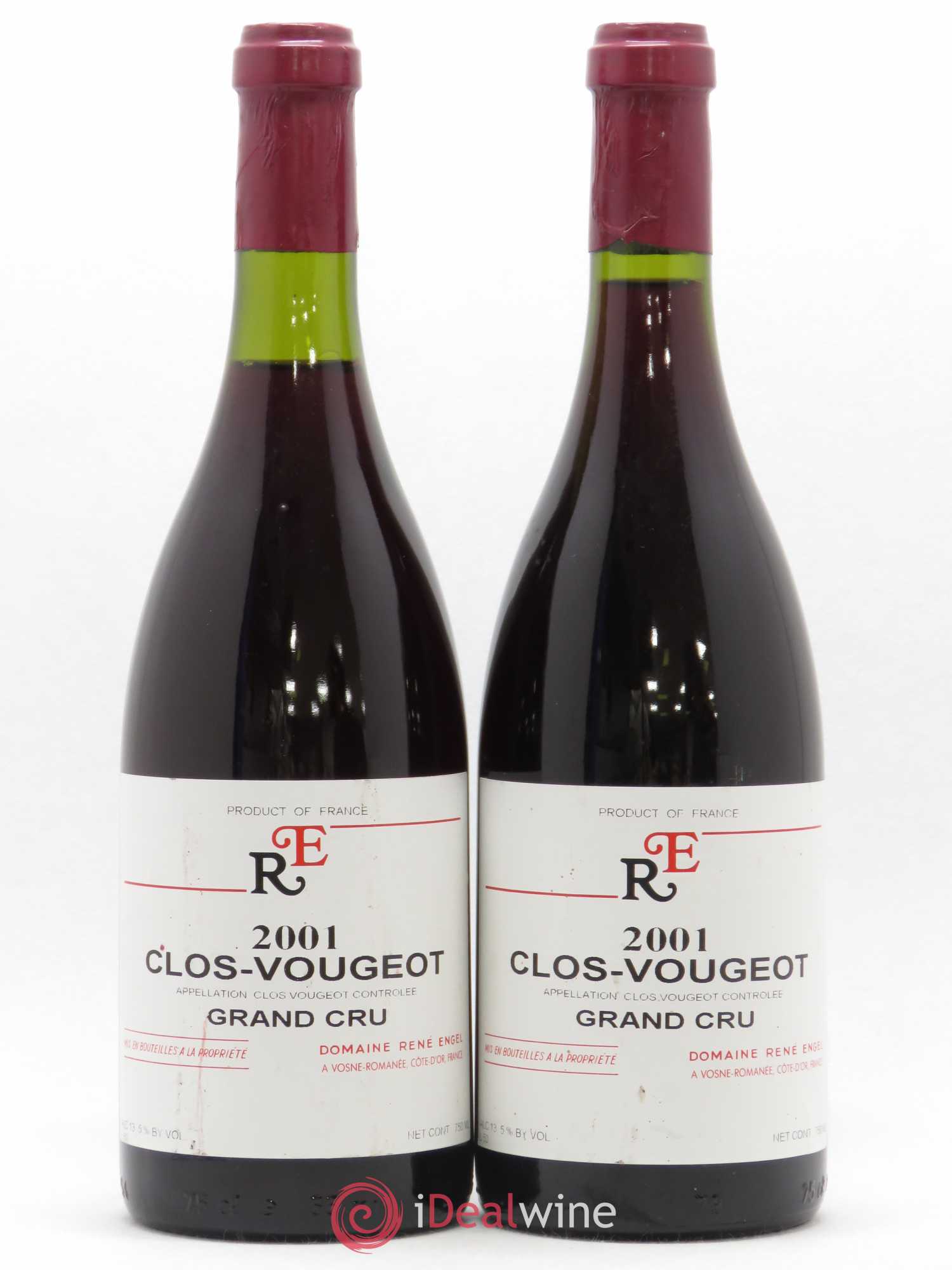 Clos de Vougeot Grand Cru Domaine René Engel - Domaine Eugénie 2001 - Lot de 2 bouteilles - 0
